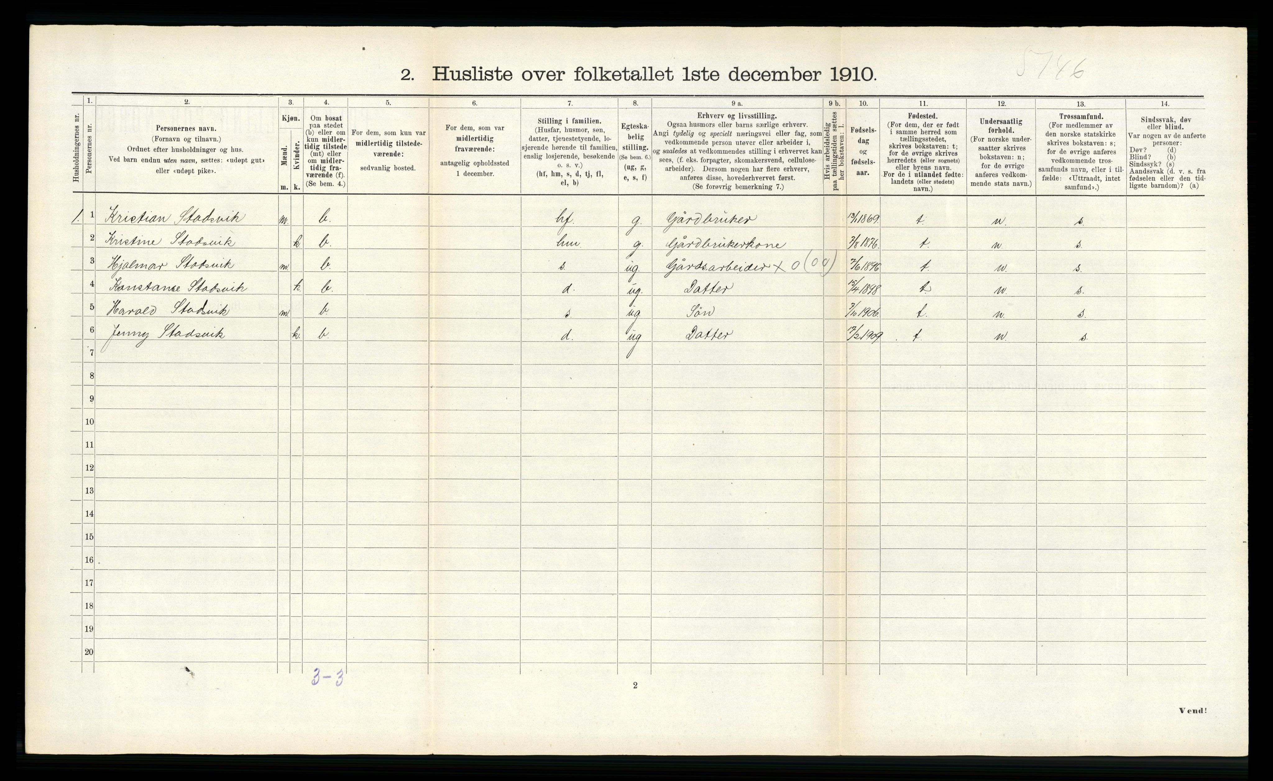 RA, Folketelling 1910 for 1617 Hitra herred, 1910, s. 134