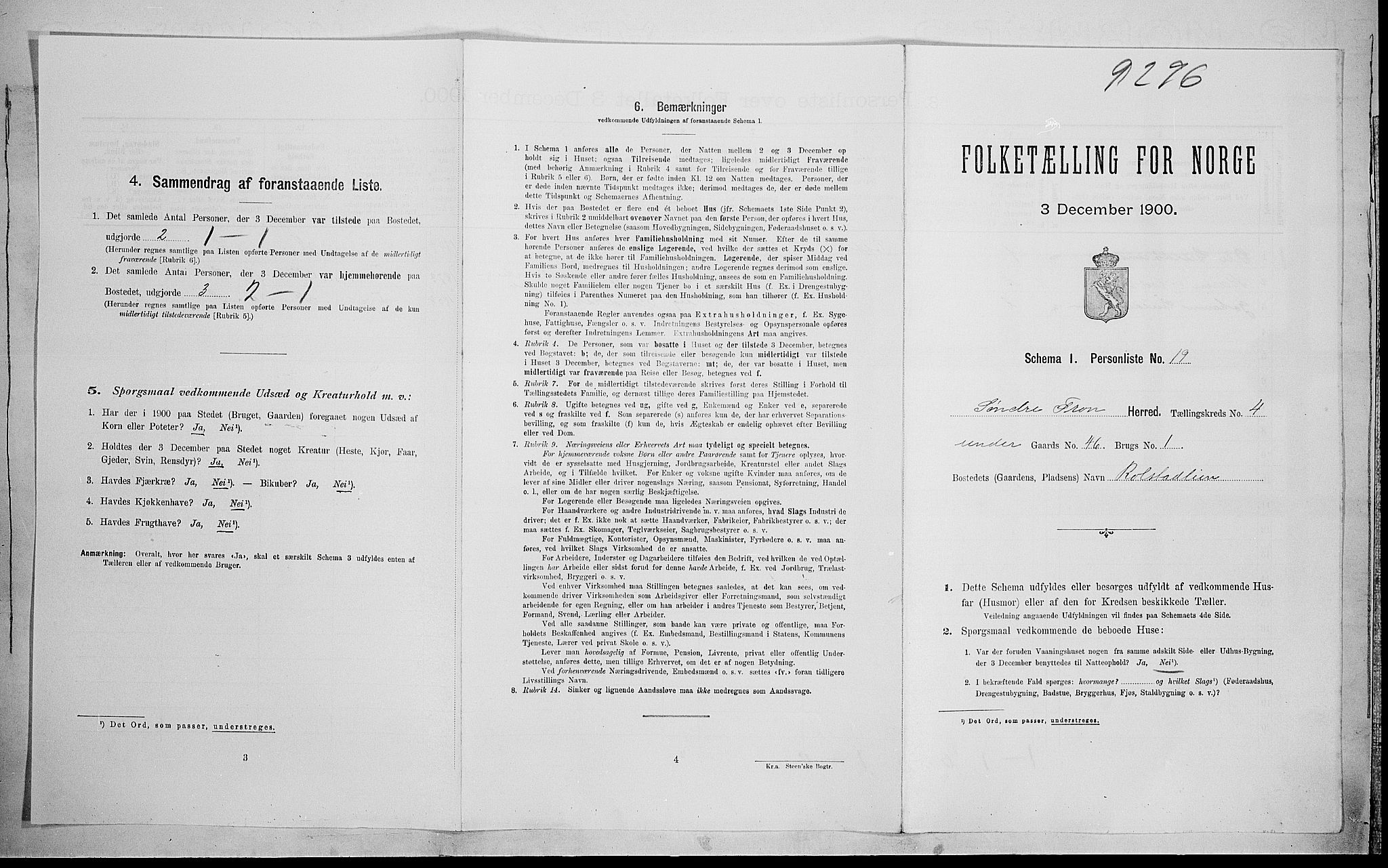 SAH, Folketelling 1900 for 0519 Sør-Fron herred, 1900, s. 497