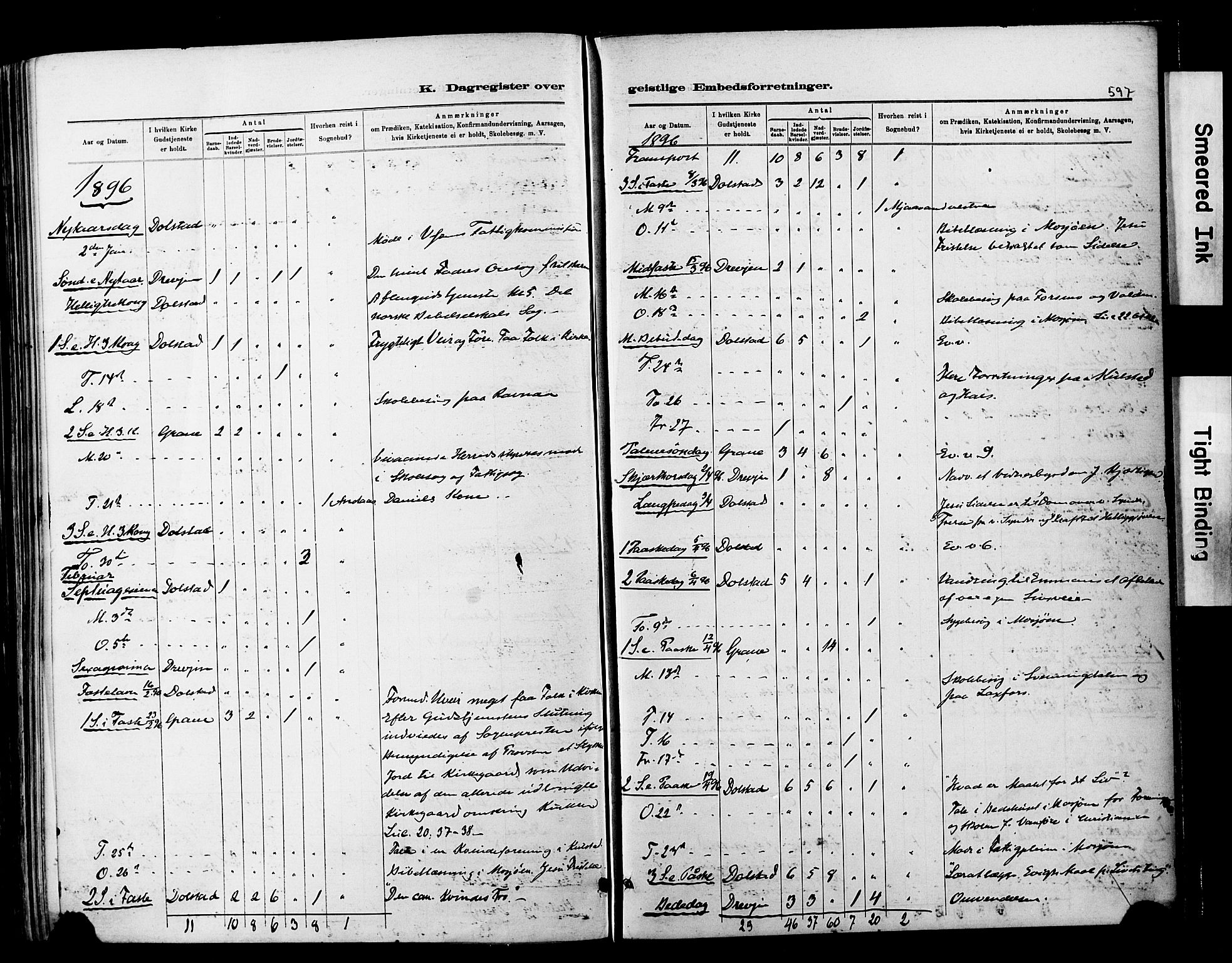 Ministerialprotokoller, klokkerbøker og fødselsregistre - Nordland, AV/SAT-A-1459/820/L0295: Ministerialbok nr. 820A16, 1880-1896, s. 597