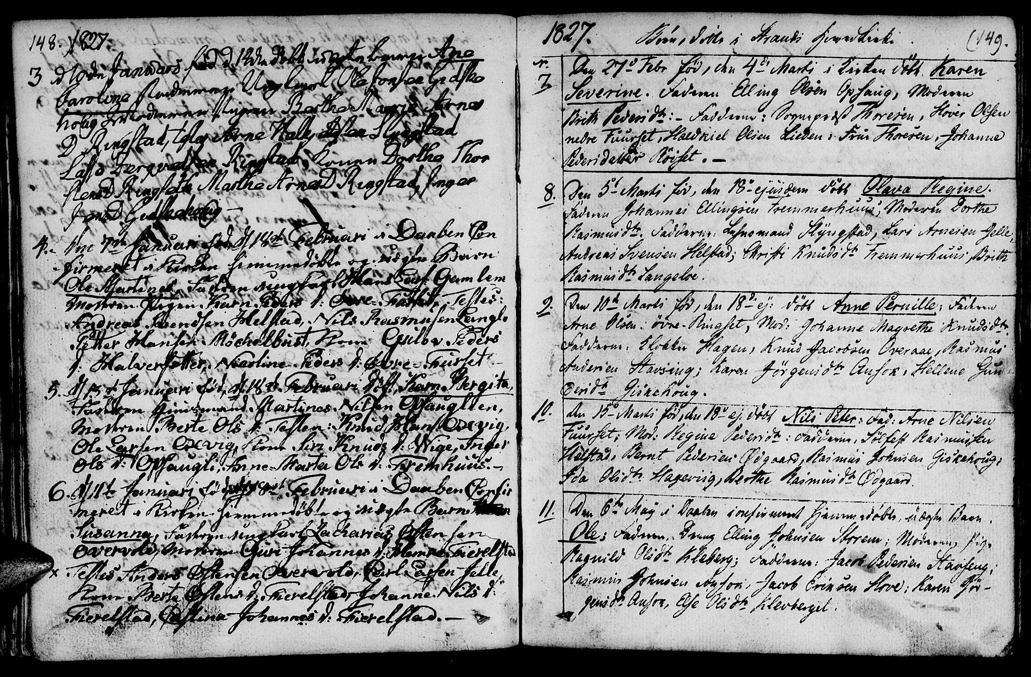 Ministerialprotokoller, klokkerbøker og fødselsregistre - Møre og Romsdal, AV/SAT-A-1454/520/L0272: Ministerialbok nr. 520A02, 1802-1827, s. 148-149