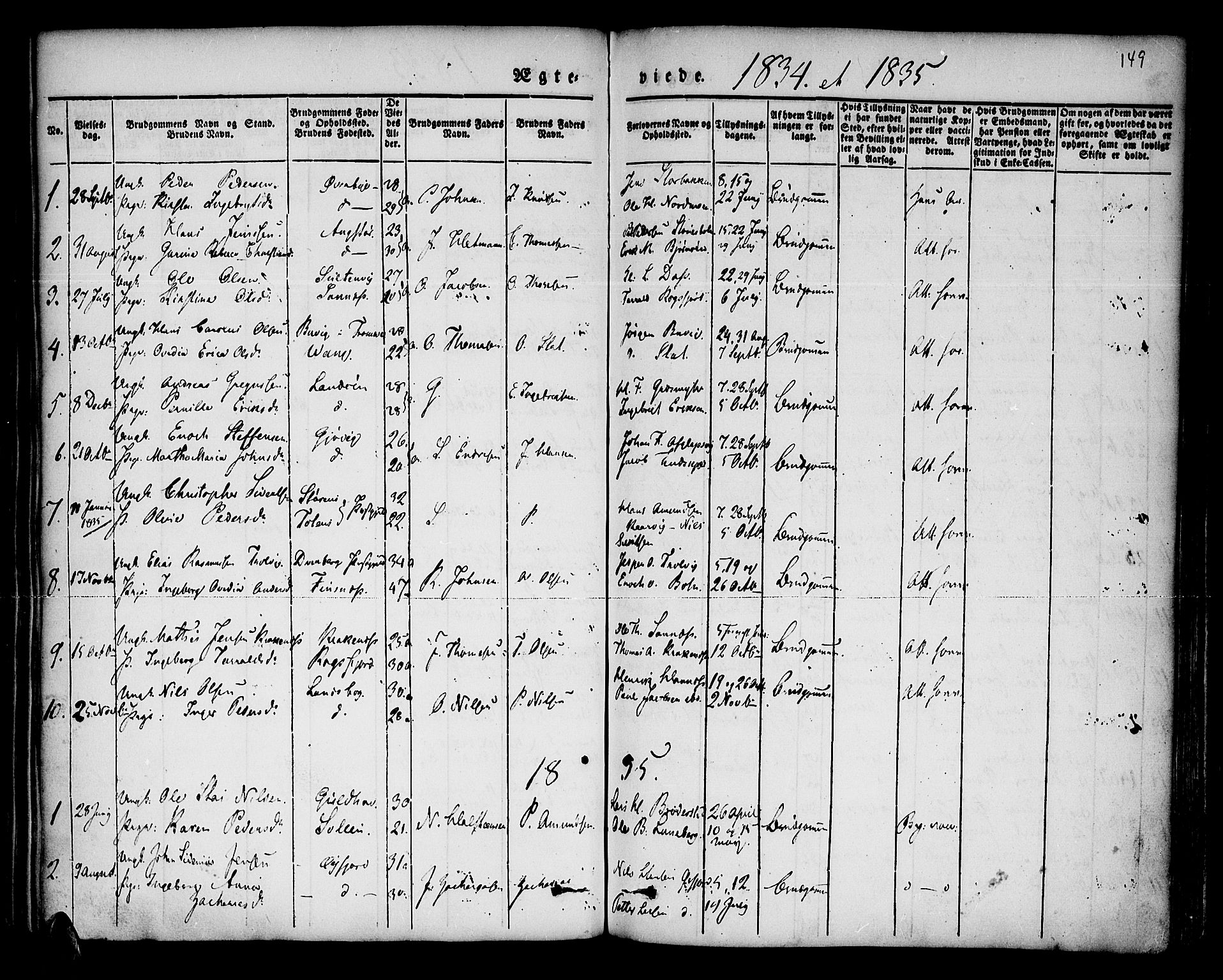 Lenvik sokneprestembete, AV/SATØ-S-1310/H/Ha/Haa/L0004kirke: Ministerialbok nr. 4, 1832-1844, s. 149