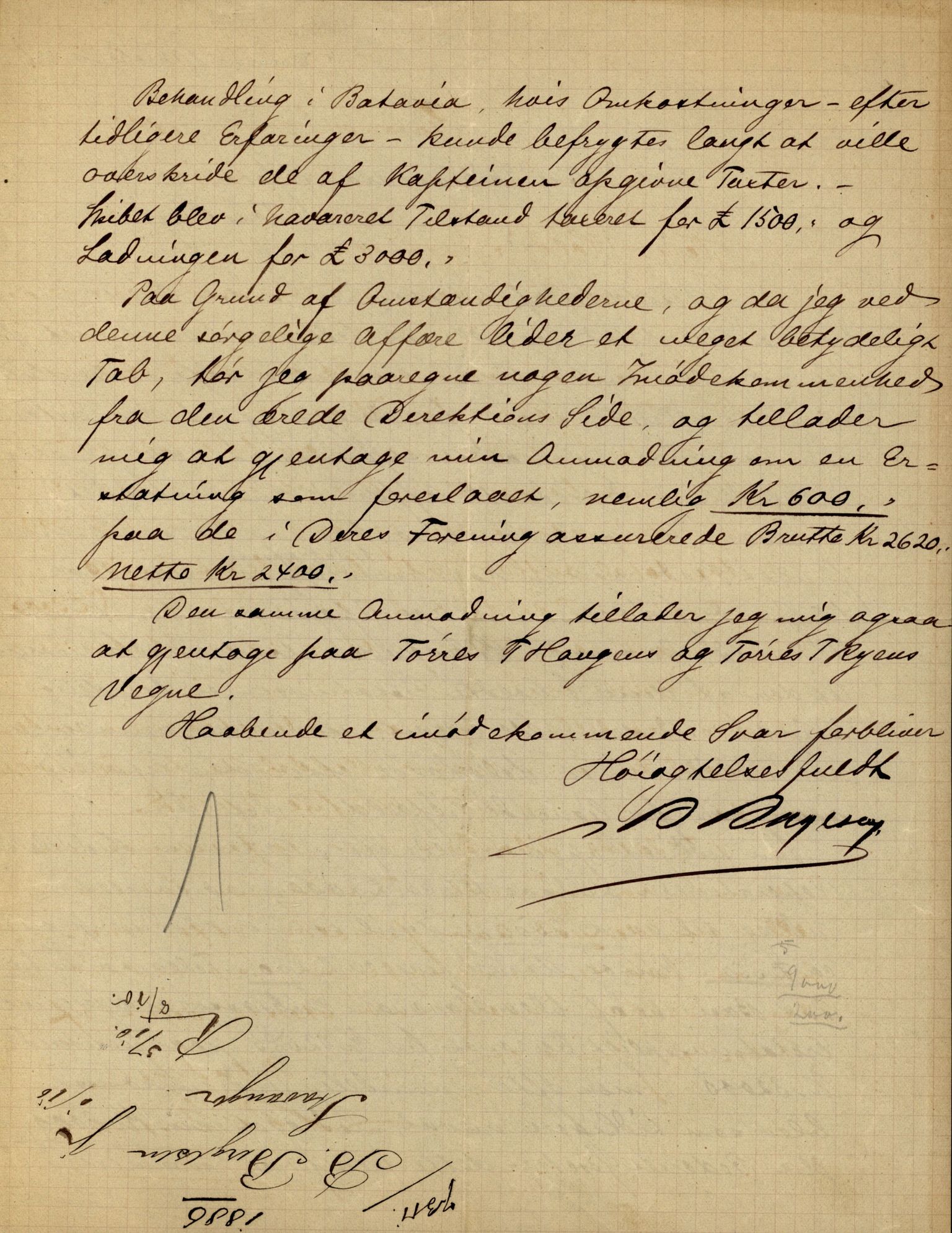 Pa 63 - Østlandske skibsassuranceforening, VEMU/A-1079/G/Ga/L0019/0006: Havaridokumenter / Sømand, Olaf Trygvason, Norden, Præsident, Protector, 1886, s. 32