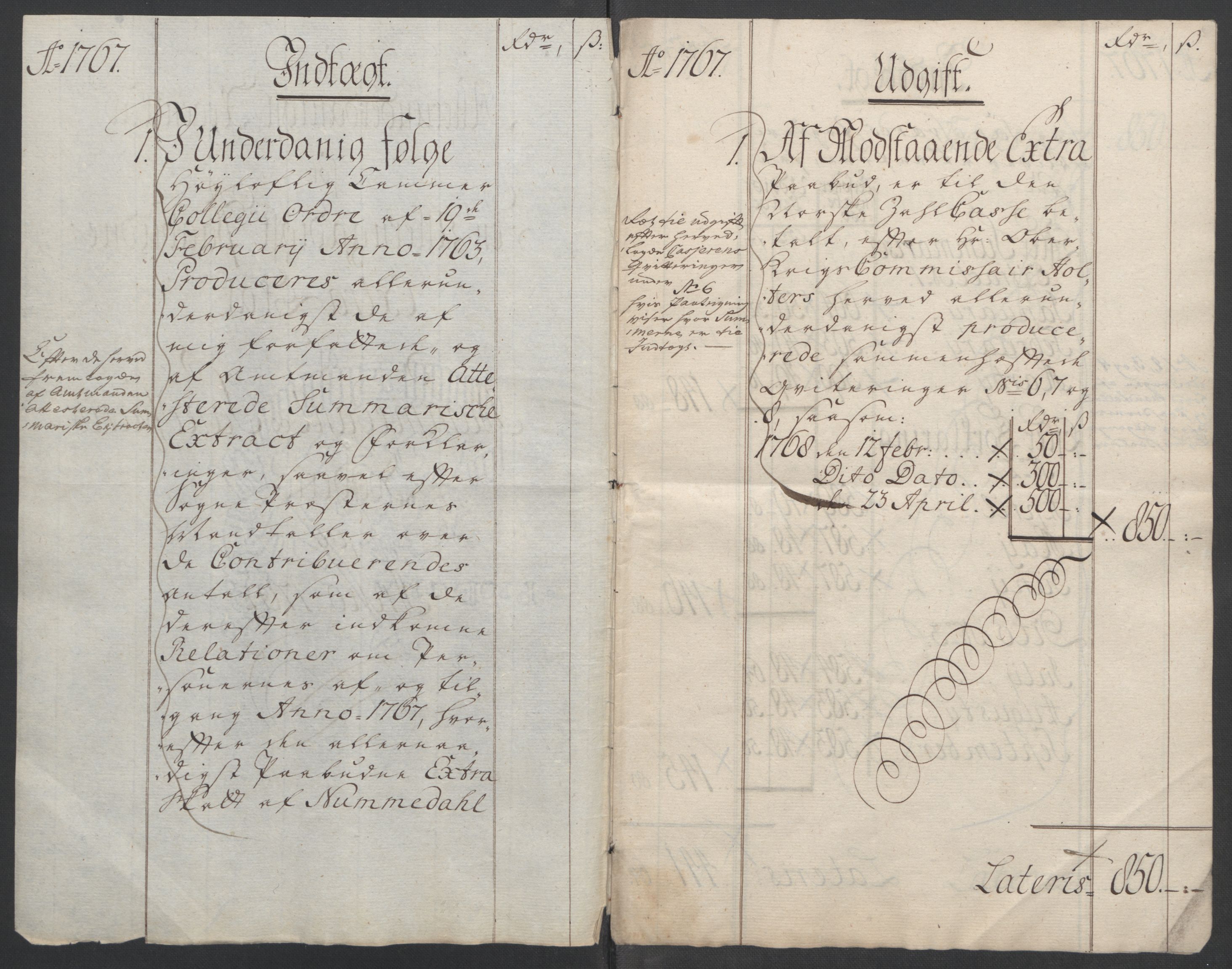 Rentekammeret inntil 1814, Reviderte regnskaper, Fogderegnskap, RA/EA-4092/R24/L1672: Ekstraskatten Numedal og Sandsvær, 1762-1767, s. 321