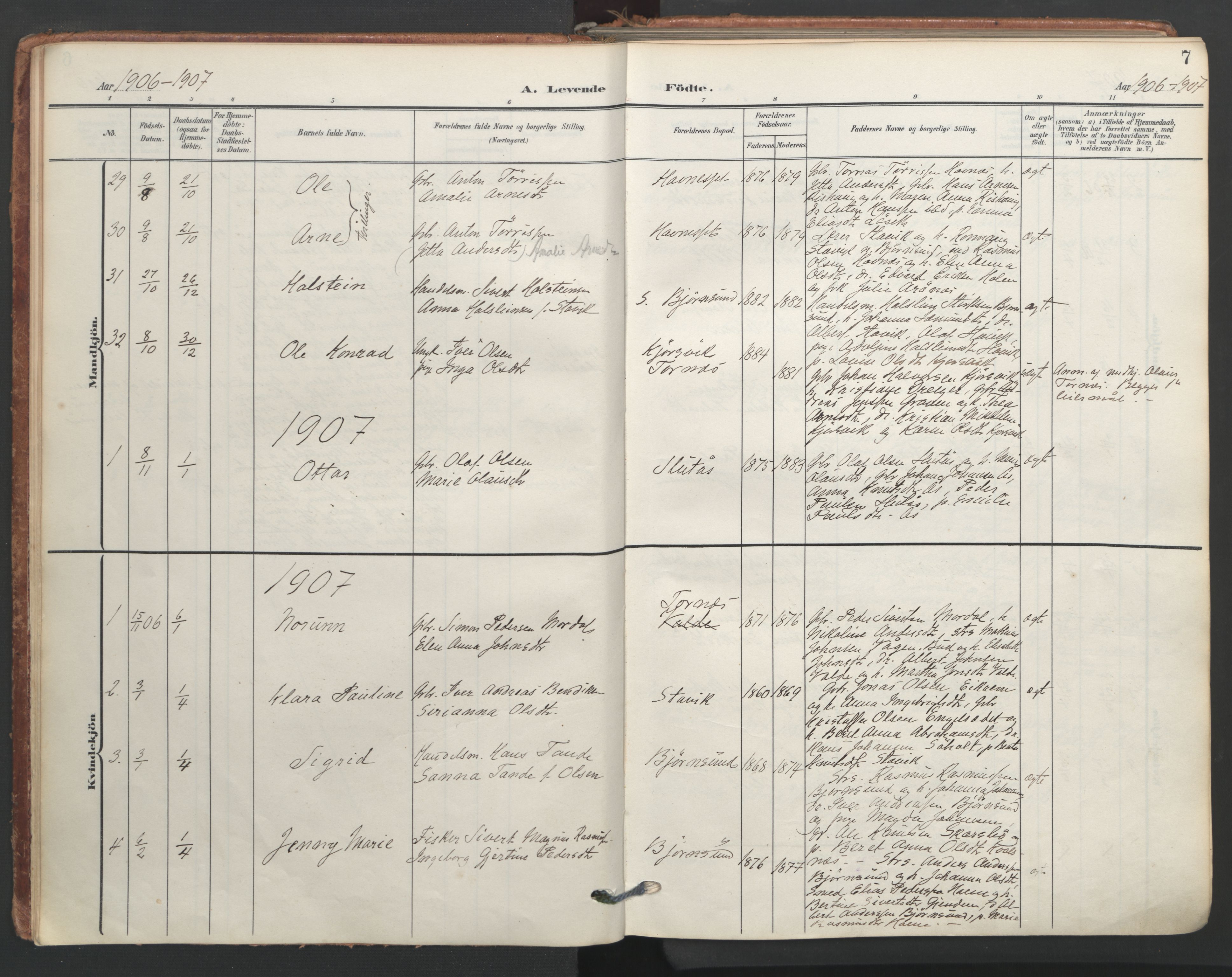 Ministerialprotokoller, klokkerbøker og fødselsregistre - Møre og Romsdal, AV/SAT-A-1454/565/L0751: Ministerialbok nr. 565A05, 1905-1979, s. 7