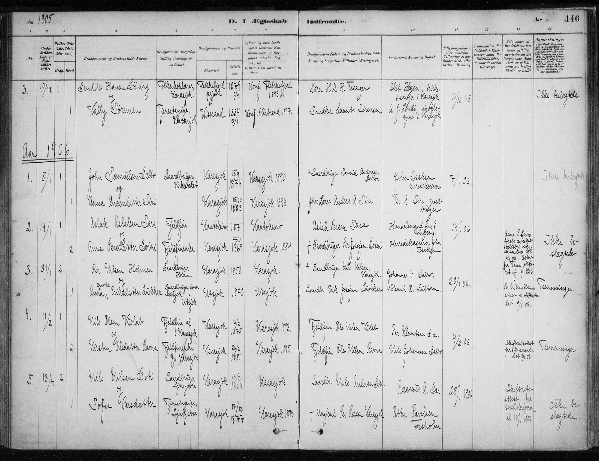 Karasjok sokneprestkontor, AV/SATØ-S-1352/H/Ha/L0002kirke: Ministerialbok nr. 2, 1885-1906, s. 146