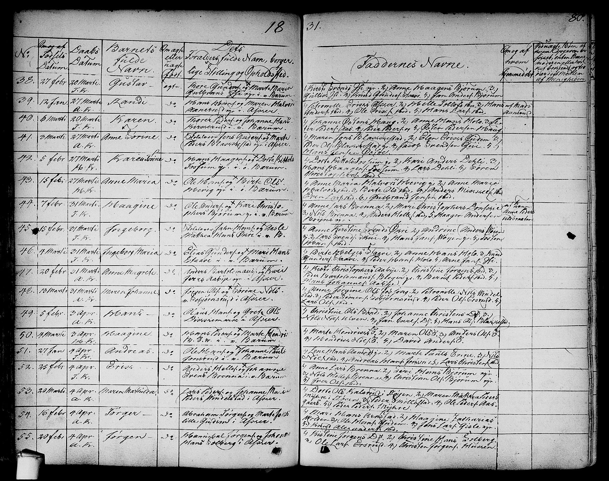 Asker prestekontor Kirkebøker, AV/SAO-A-10256a/F/Fa/L0007: Ministerialbok nr. I 7, 1825-1864, s. 80