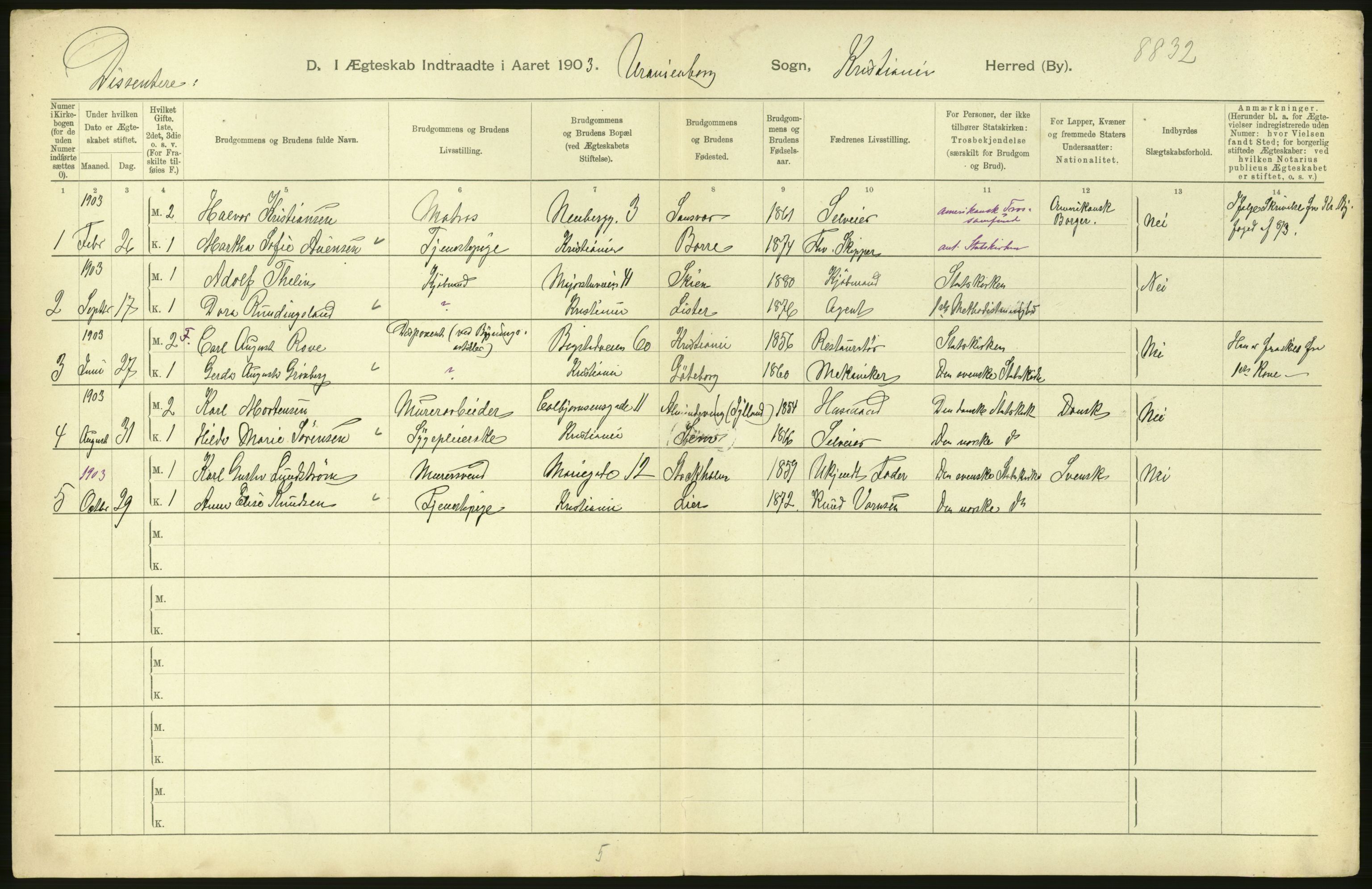 Statistisk sentralbyrå, Sosiodemografiske emner, Befolkning, AV/RA-S-2228/D/Df/Dfa/Dfaa/L0004: Kristiania: Gifte, døde, 1903, s. 678