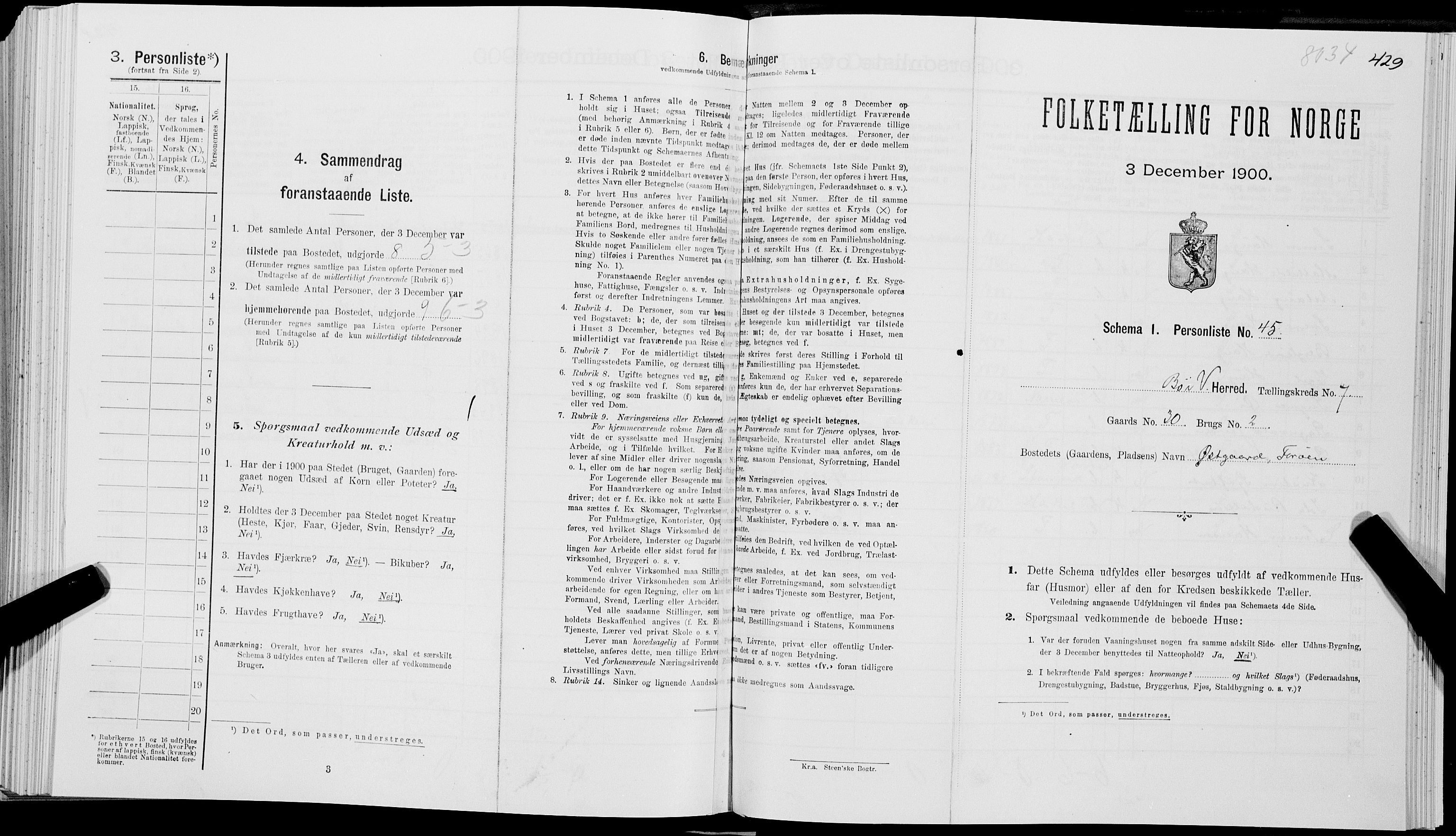 SAT, Folketelling 1900 for 1867 Bø herred, 1900, s. 840