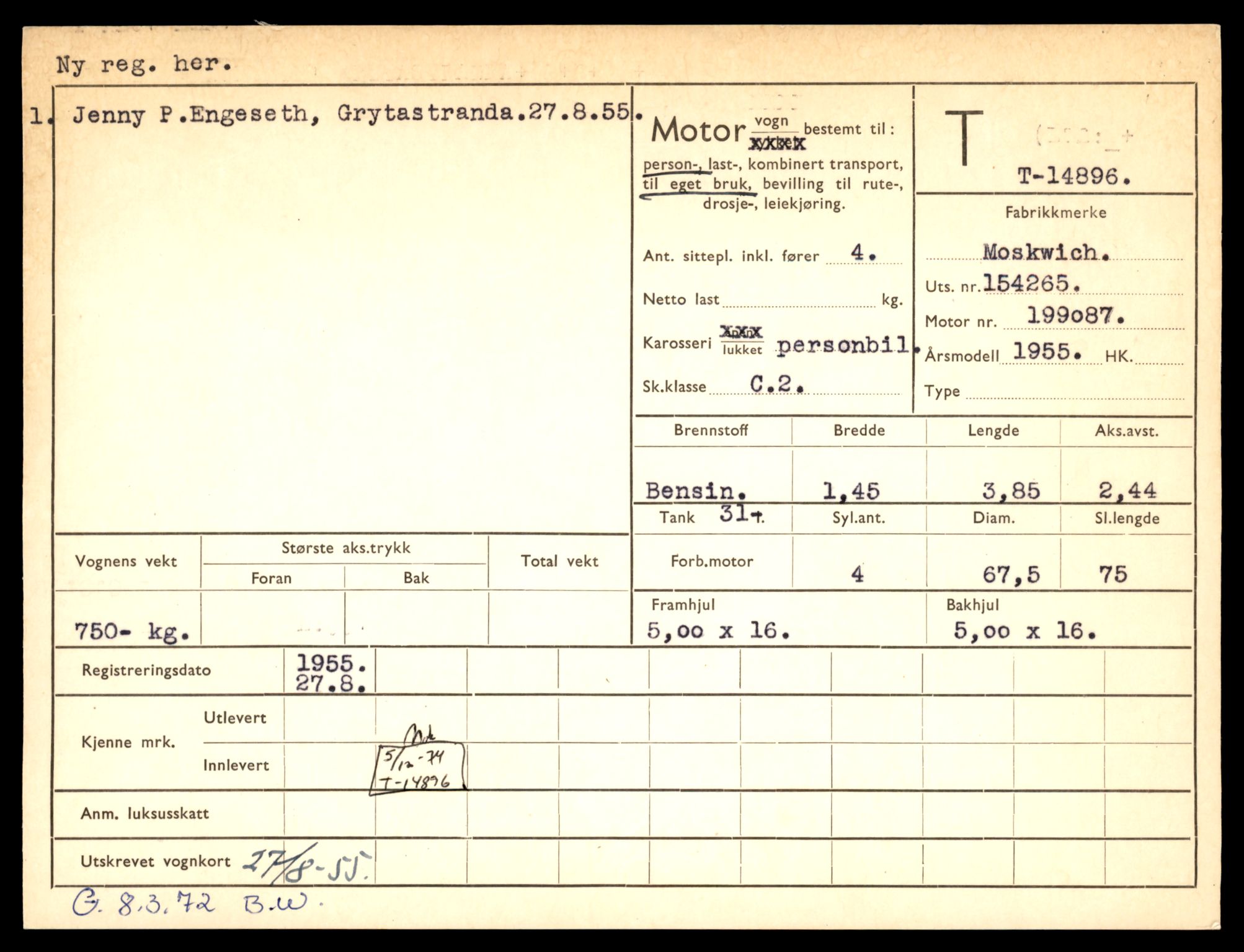 Møre og Romsdal vegkontor - Ålesund trafikkstasjon, AV/SAT-A-4099/F/Fe/L0049: Registreringskort for kjøretøy T 14864 - T 18613, 1927-1998, s. 787