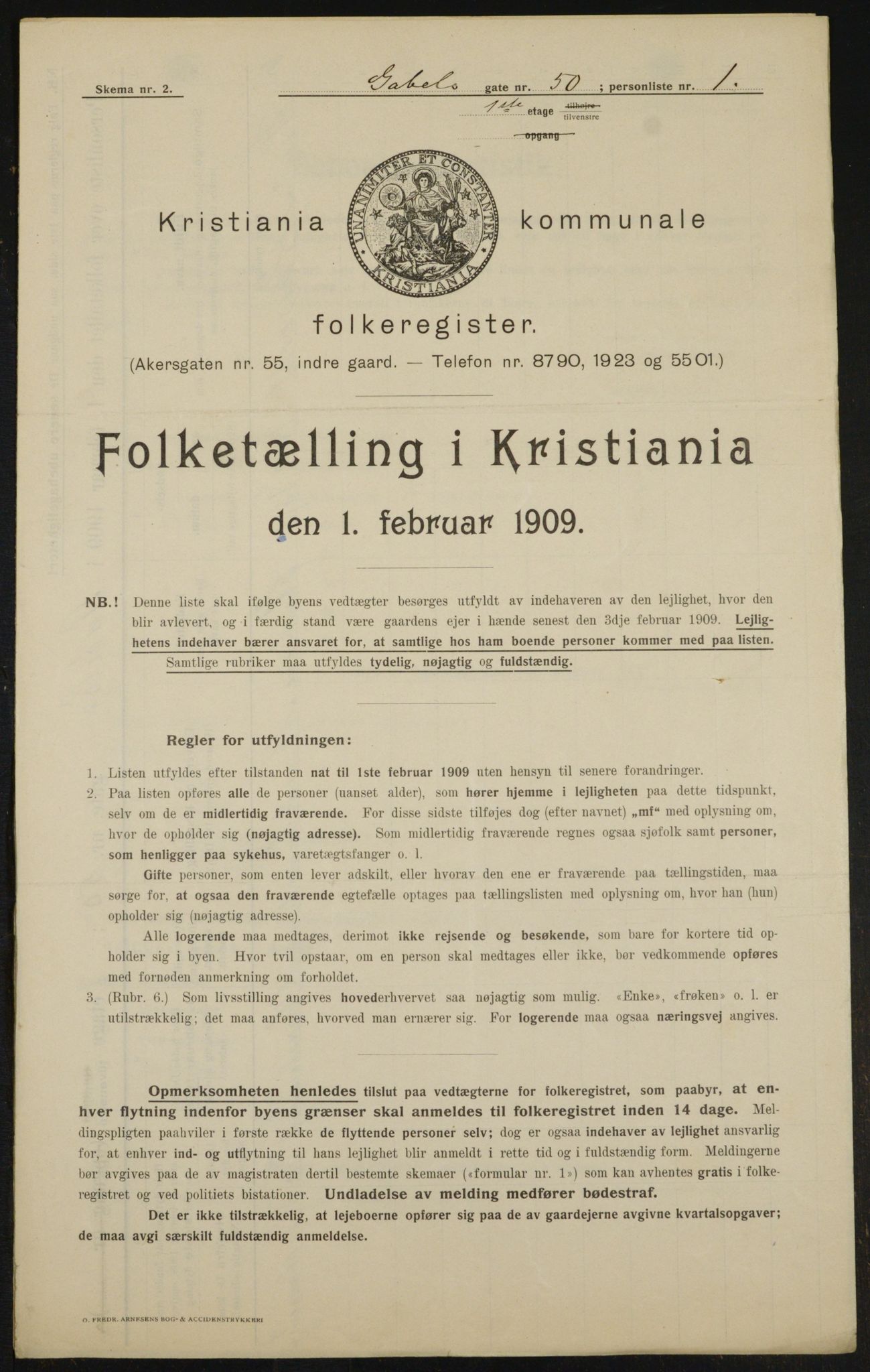 OBA, Kommunal folketelling 1.2.1909 for Kristiania kjøpstad, 1909, s. 26129