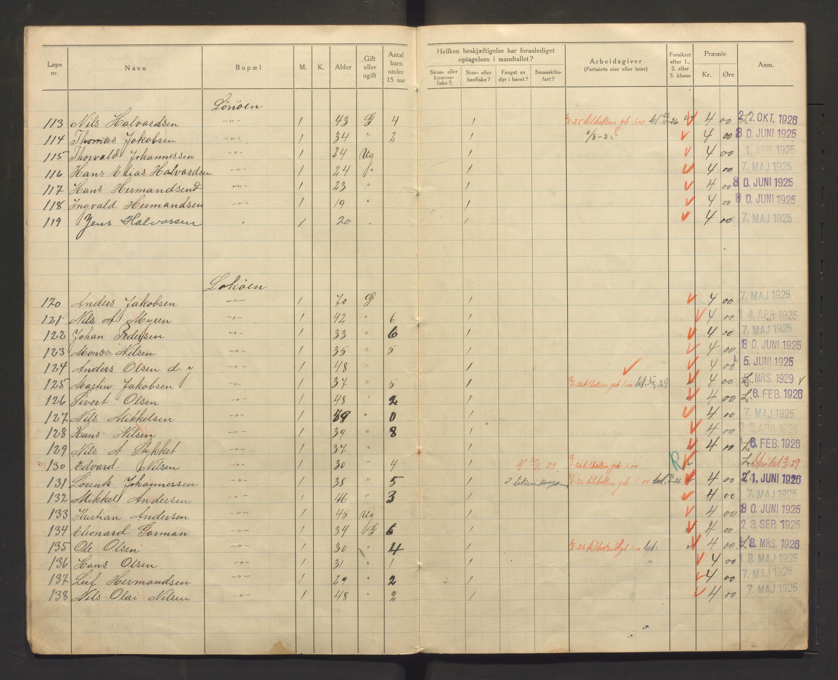 Fjell kommune. Fiskarmanntalsnemnda, IKAH/1246-352/F/Fa/L0001/0004: Fiskarmanntal / Fiskarmanntal, 1925