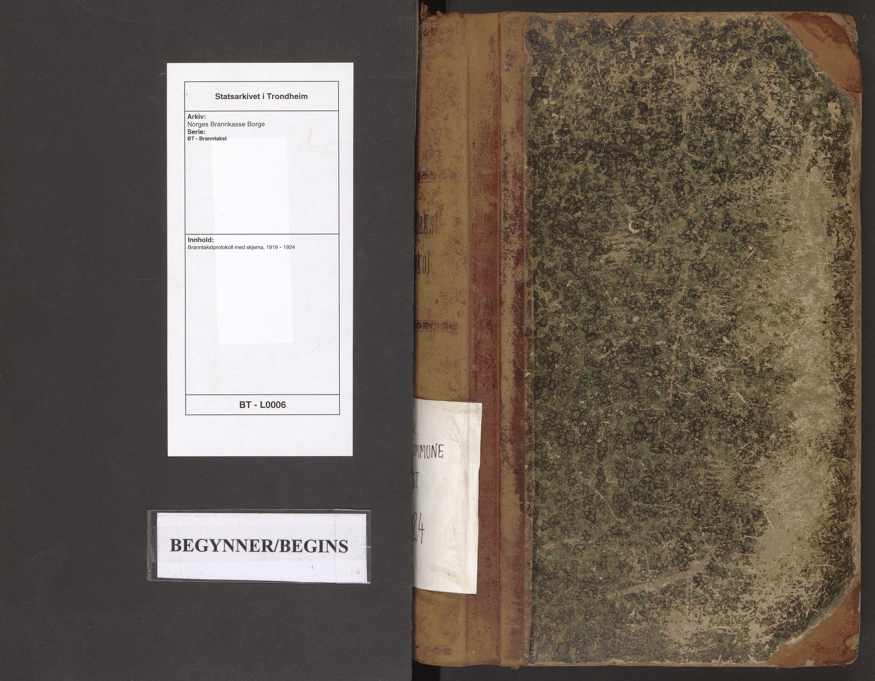 Norges Brannkasse Borge, SAT/A-5600/BT/L0006: Branntakstprotokoll med skjema, 1919-1924