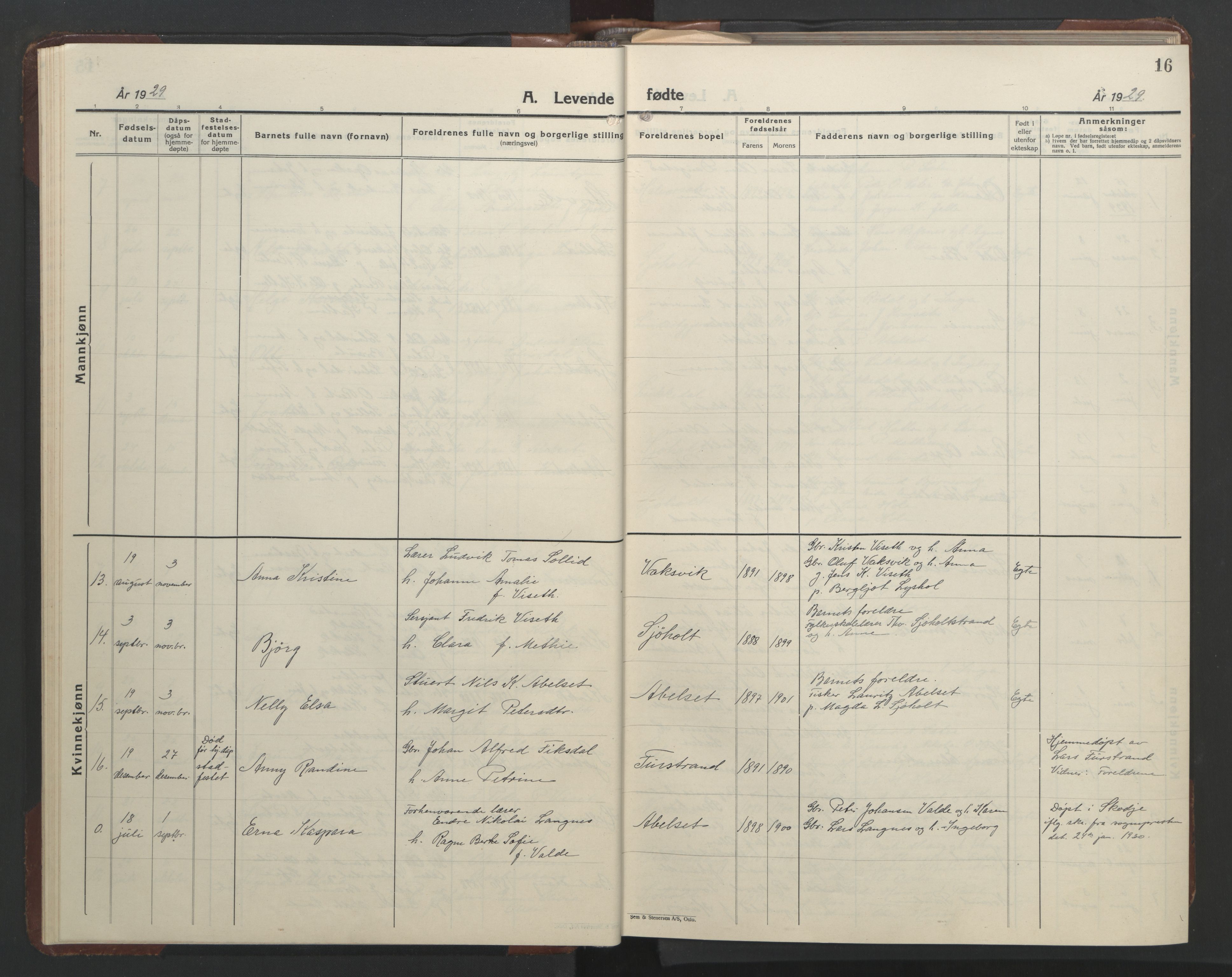 Ministerialprotokoller, klokkerbøker og fødselsregistre - Møre og Romsdal, AV/SAT-A-1454/522/L0329: Klokkerbok nr. 522C08, 1926-1951, s. 16