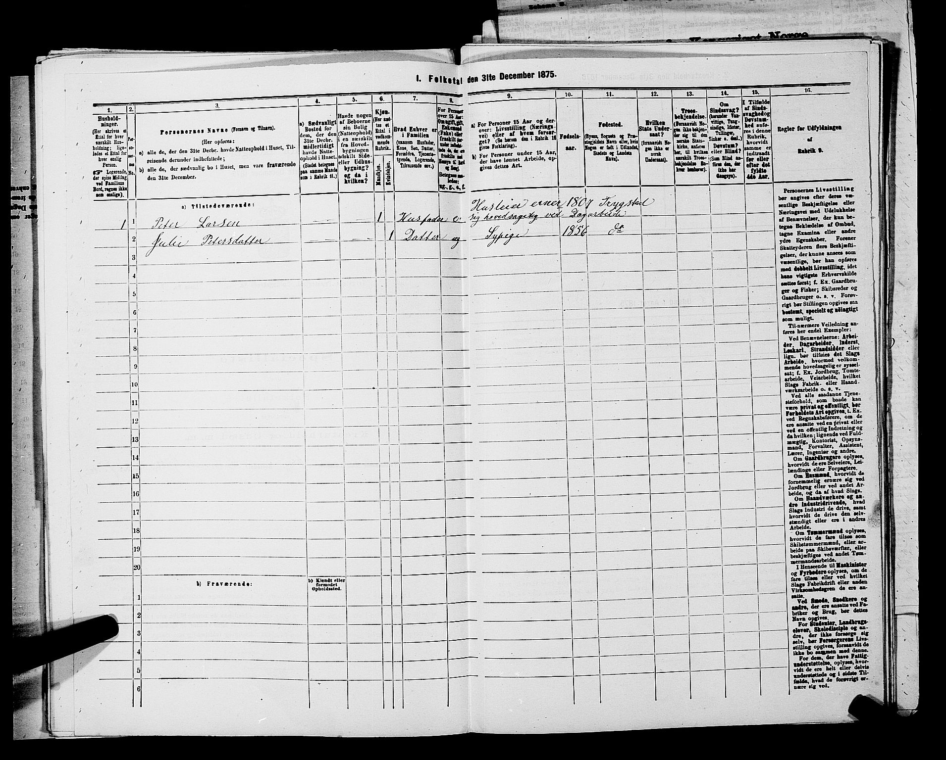 RA, Folketelling 1875 for 0122P Trøgstad prestegjeld, 1875, s. 186