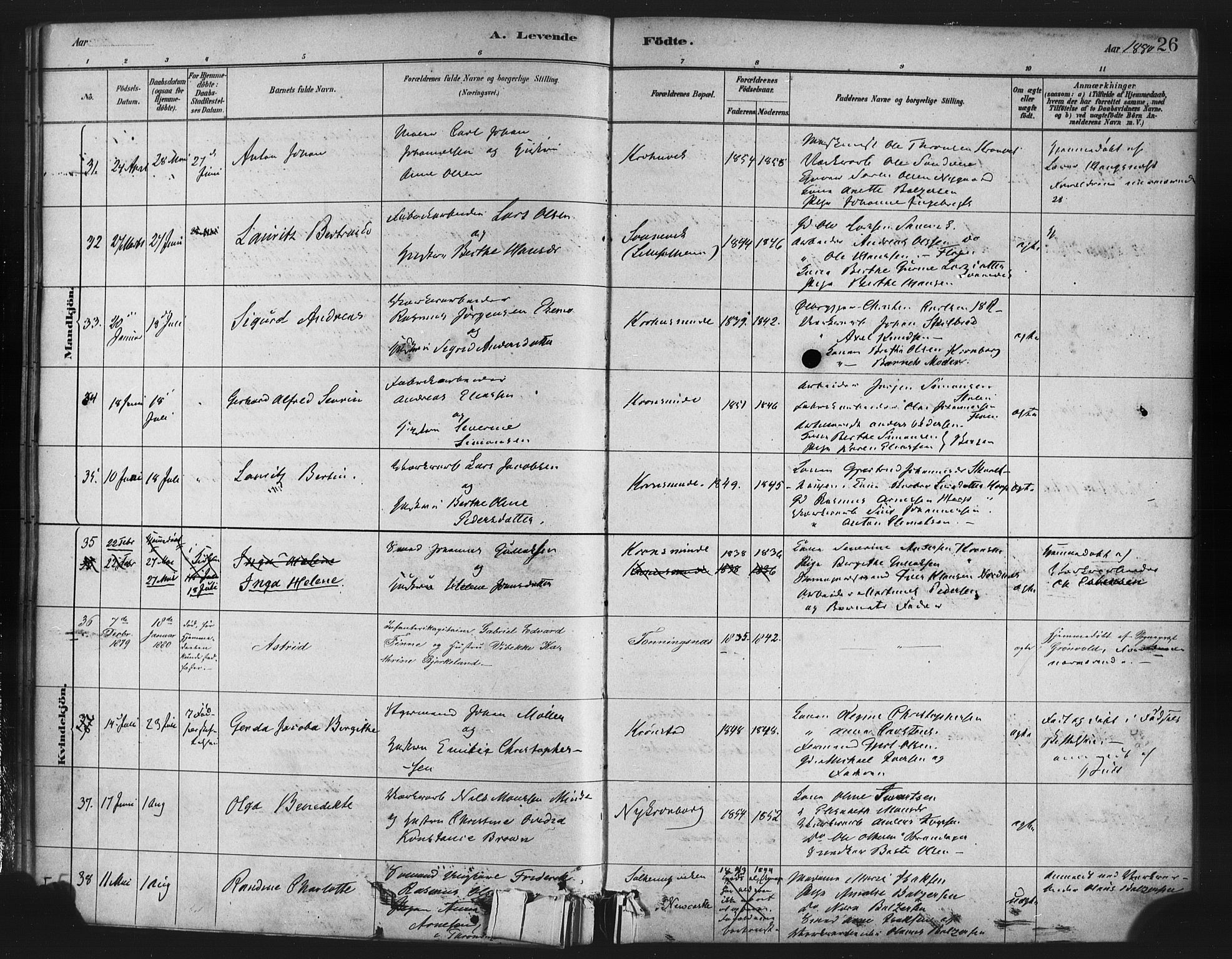 St. Jørgens hospital og Årstad sokneprestembete, AV/SAB-A-99934: Ministerialbok nr. A 7, 1879-1886, s. 26