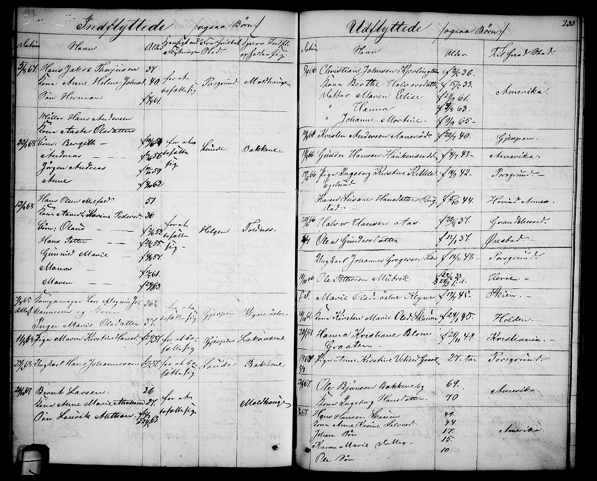 Solum kirkebøker, AV/SAKO-A-306/G/Ga/L0004: Klokkerbok nr. I 4, 1859-1876, s. 235