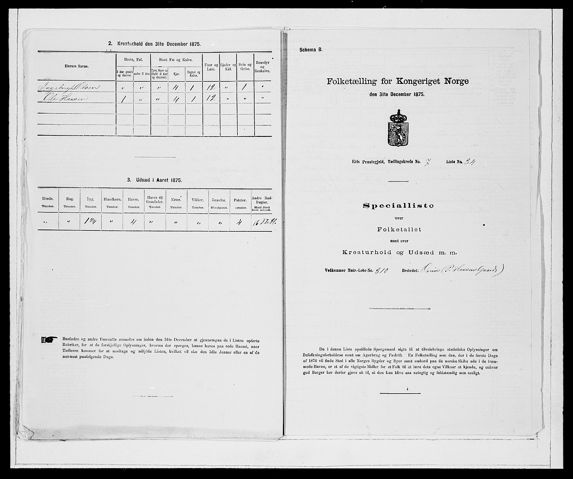 SAB, Folketelling 1875 for 1443P Eid prestegjeld, 1875, s. 879