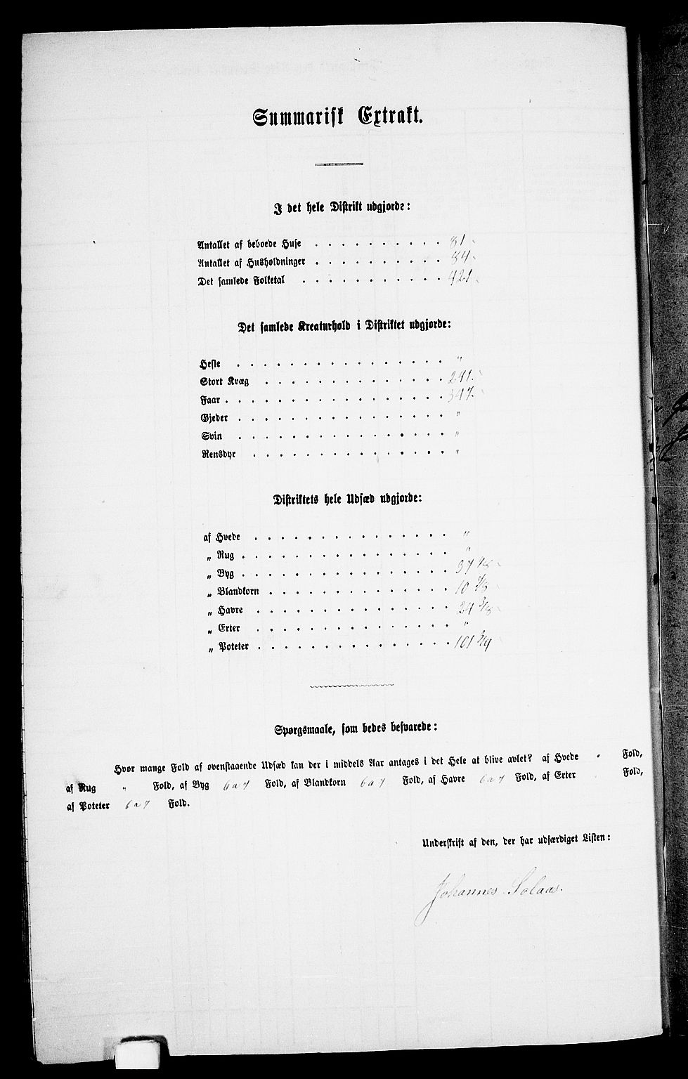 RA, Folketelling 1865 for 1029P Sør-Audnedal prestegjeld, 1865, s. 200