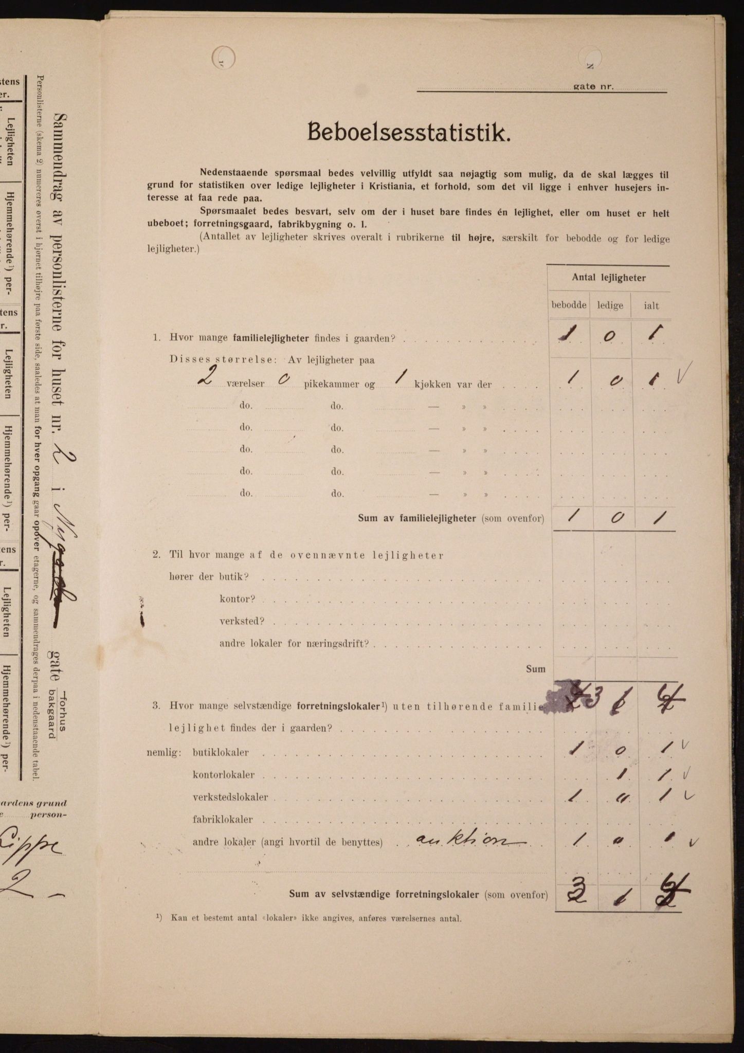 OBA, Kommunal folketelling 1.2.1909 for Kristiania kjøpstad, 1909, s. 66984