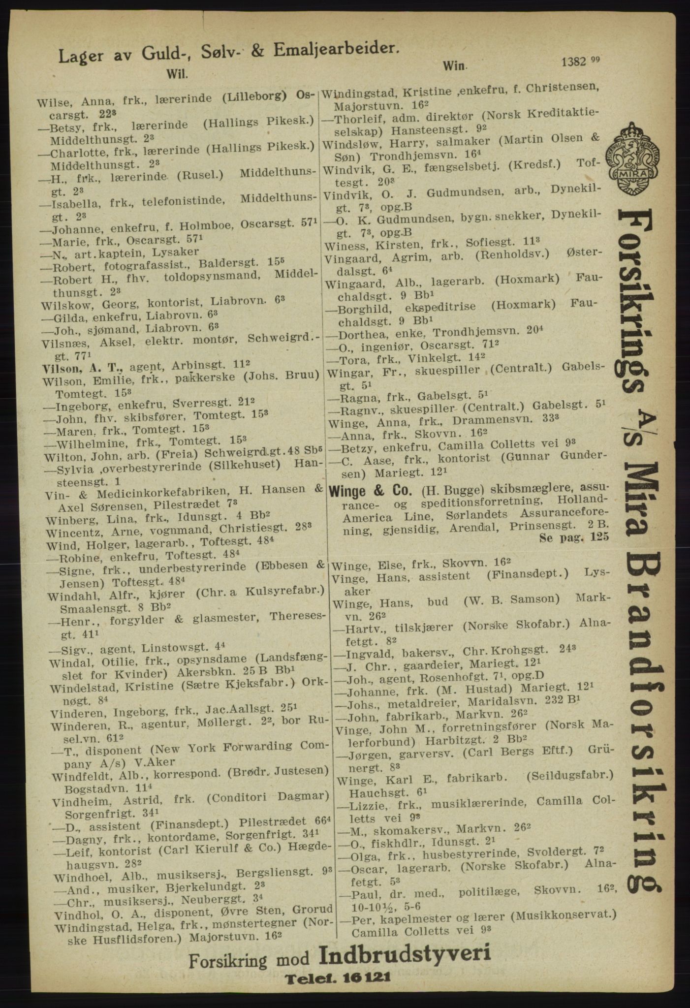Kristiania/Oslo adressebok, PUBL/-, 1918, s. 1506