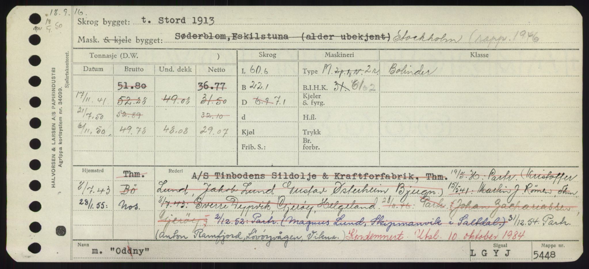 Sjøfartsdirektoratet med forløpere, Skipsmålingen, AV/RA-S-1627/H/Hd/L0028: Fartøy, O, s. 147