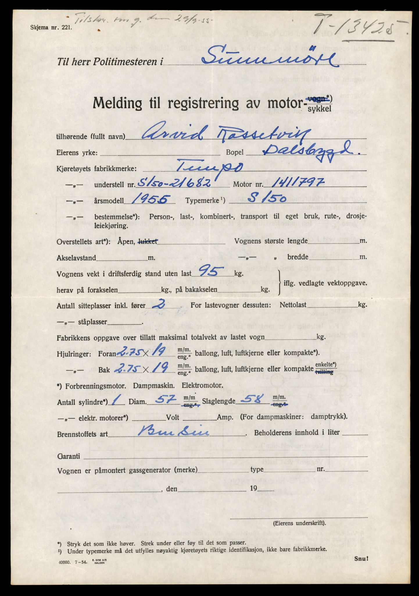 Møre og Romsdal vegkontor - Ålesund trafikkstasjon, AV/SAT-A-4099/F/Fe/L0039: Registreringskort for kjøretøy T 13361 - T 13530, 1927-1998, s. 1107