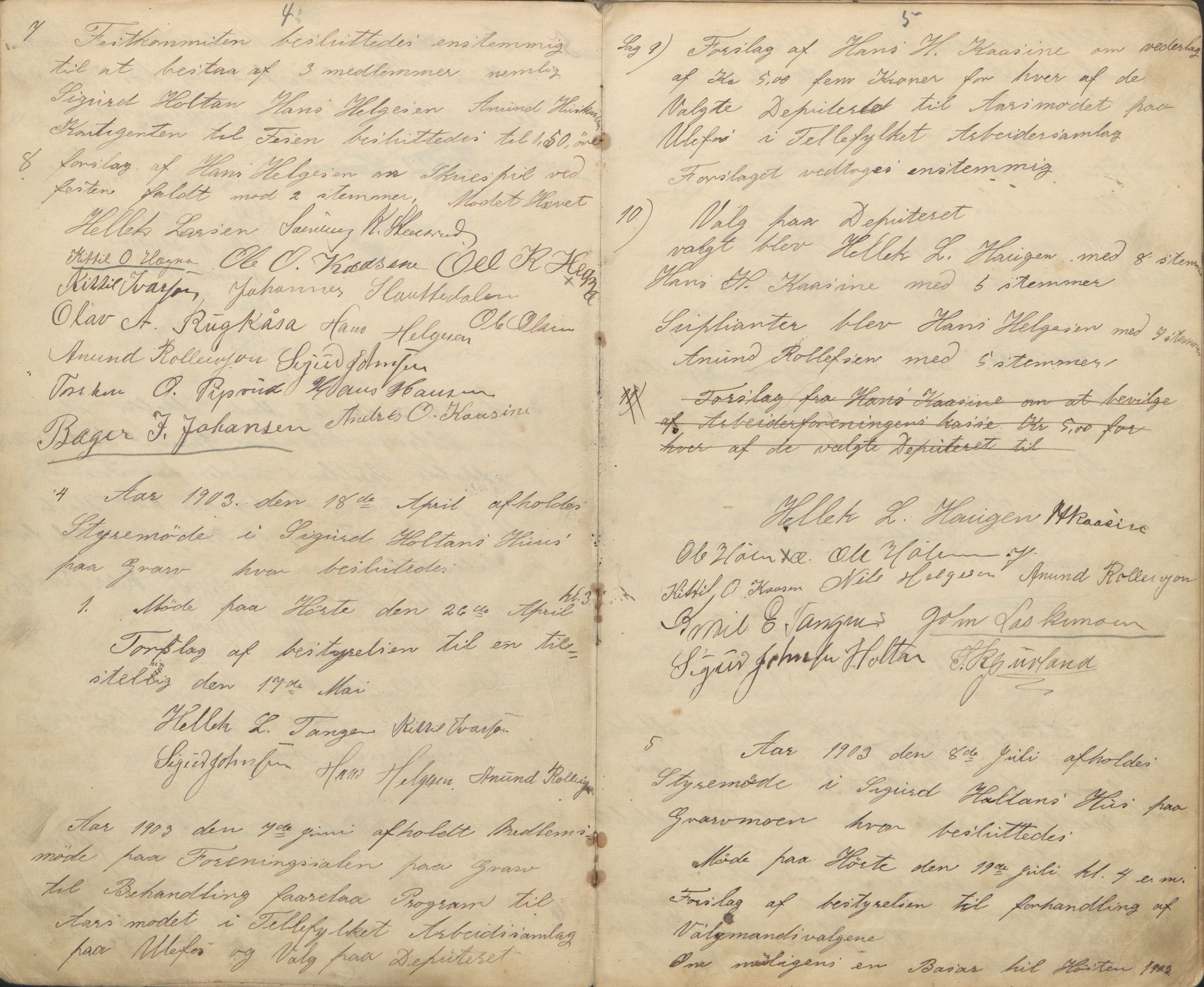 Nes arbeiderforenings arkiv, AAT/AAT-822002/A/L0001: Møtebok, 1902-1923