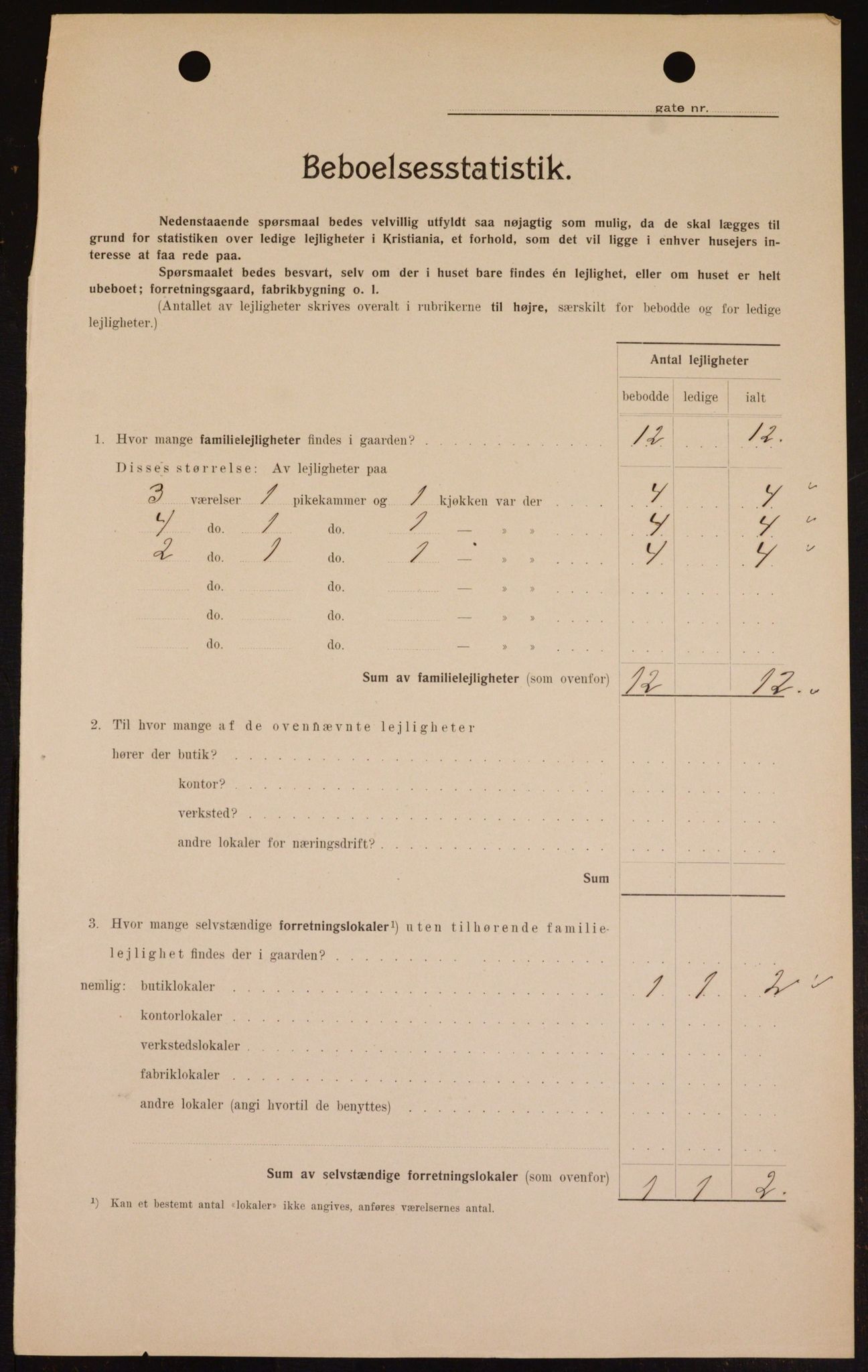 OBA, Kommunal folketelling 1.2.1909 for Kristiania kjøpstad, 1909, s. 30996