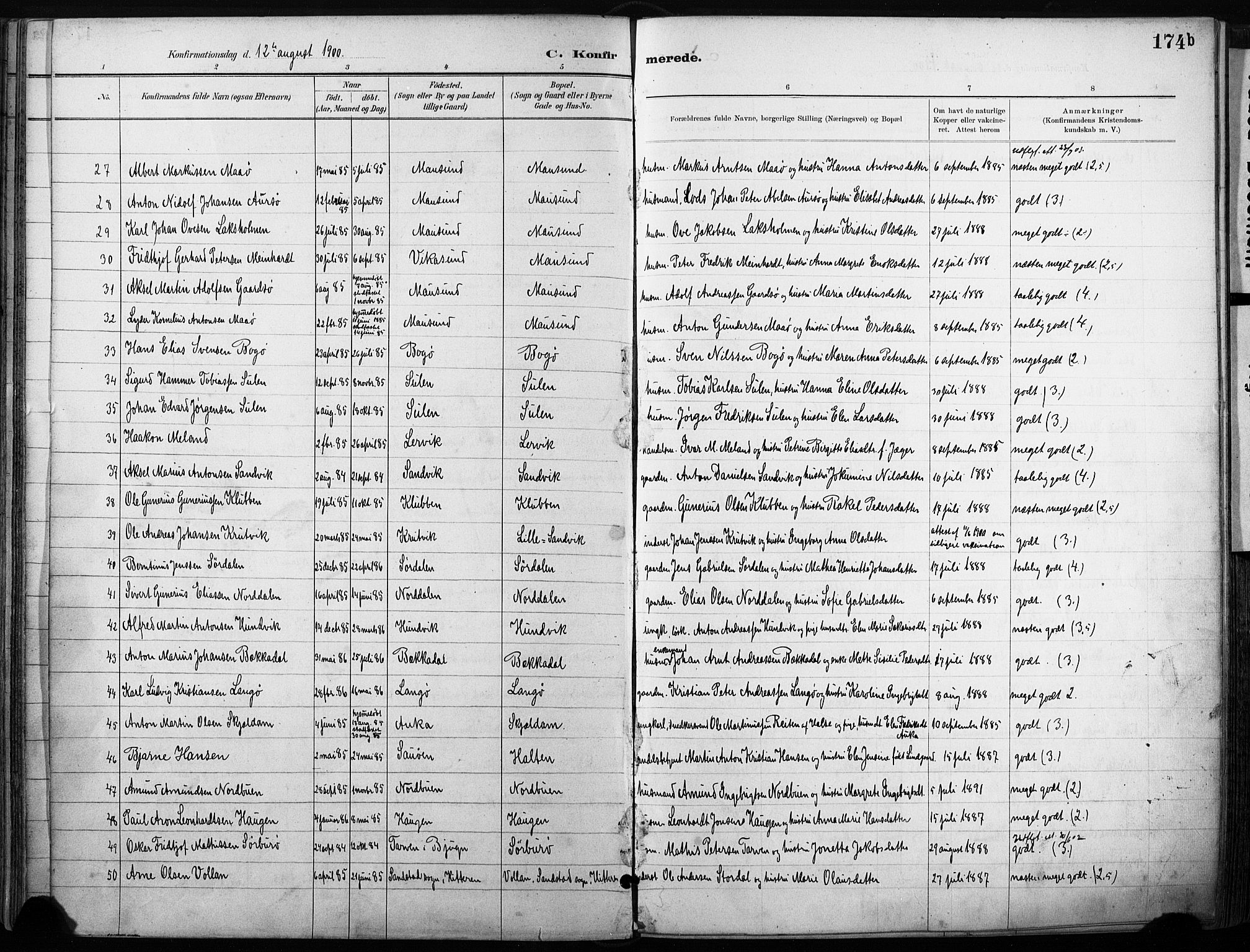Ministerialprotokoller, klokkerbøker og fødselsregistre - Sør-Trøndelag, SAT/A-1456/640/L0579: Ministerialbok nr. 640A04, 1889-1902, s. 174b