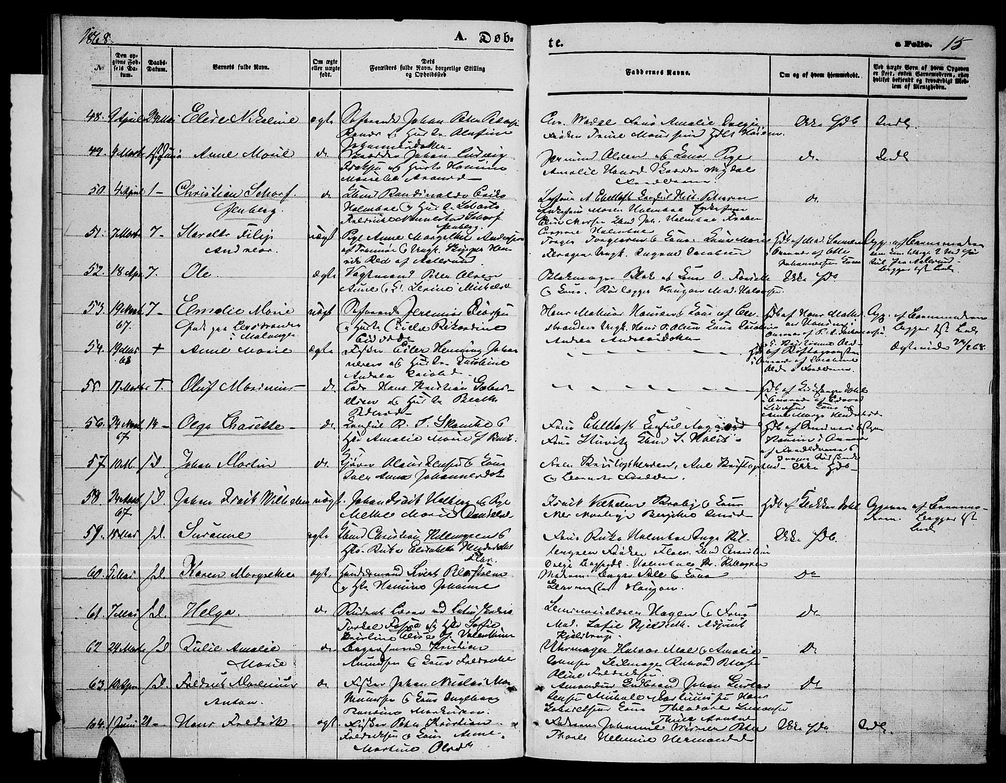 Tromsø sokneprestkontor/stiftsprosti/domprosti, AV/SATØ-S-1343/G/Gb/L0007klokker: Klokkerbok nr. 7, 1867-1875, s. 15