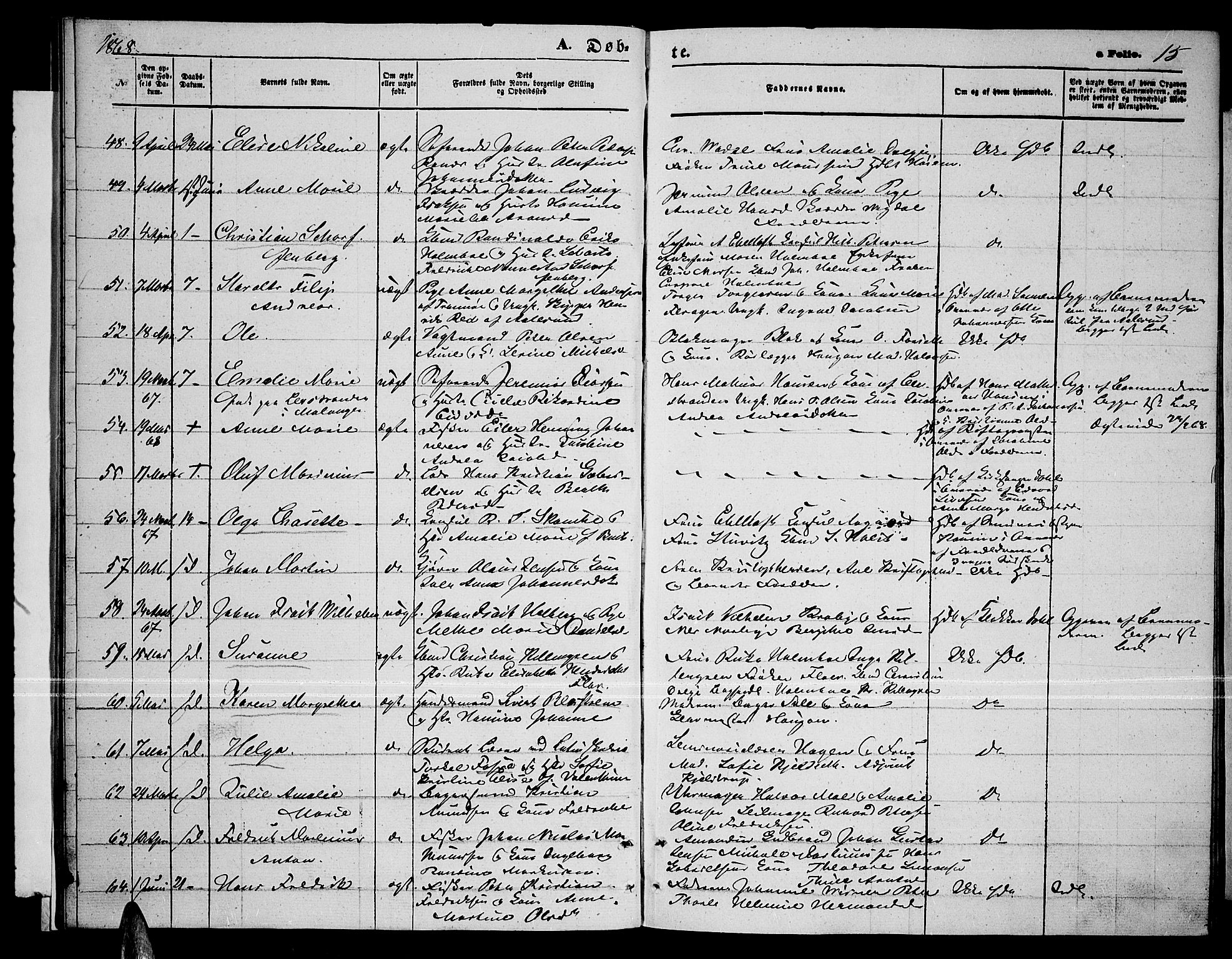 Tromsø sokneprestkontor/stiftsprosti/domprosti, SATØ/S-1343/G/Gb/L0007klokker: Klokkerbok nr. 7, 1867-1875, s. 15