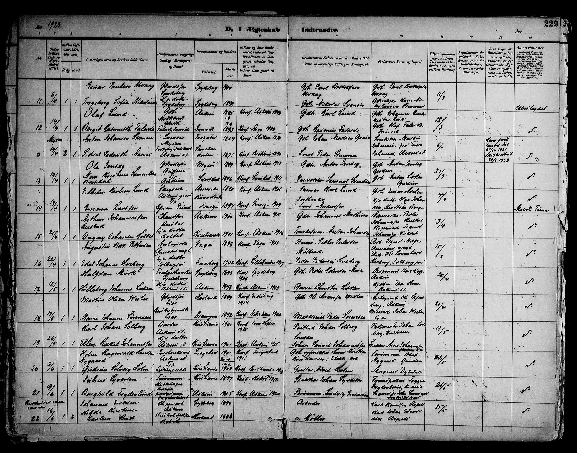 Askim prestekontor Kirkebøker, AV/SAO-A-10900/F/Fa/L0008: Ministerialbok nr. 8, 1898-1912, s. 229