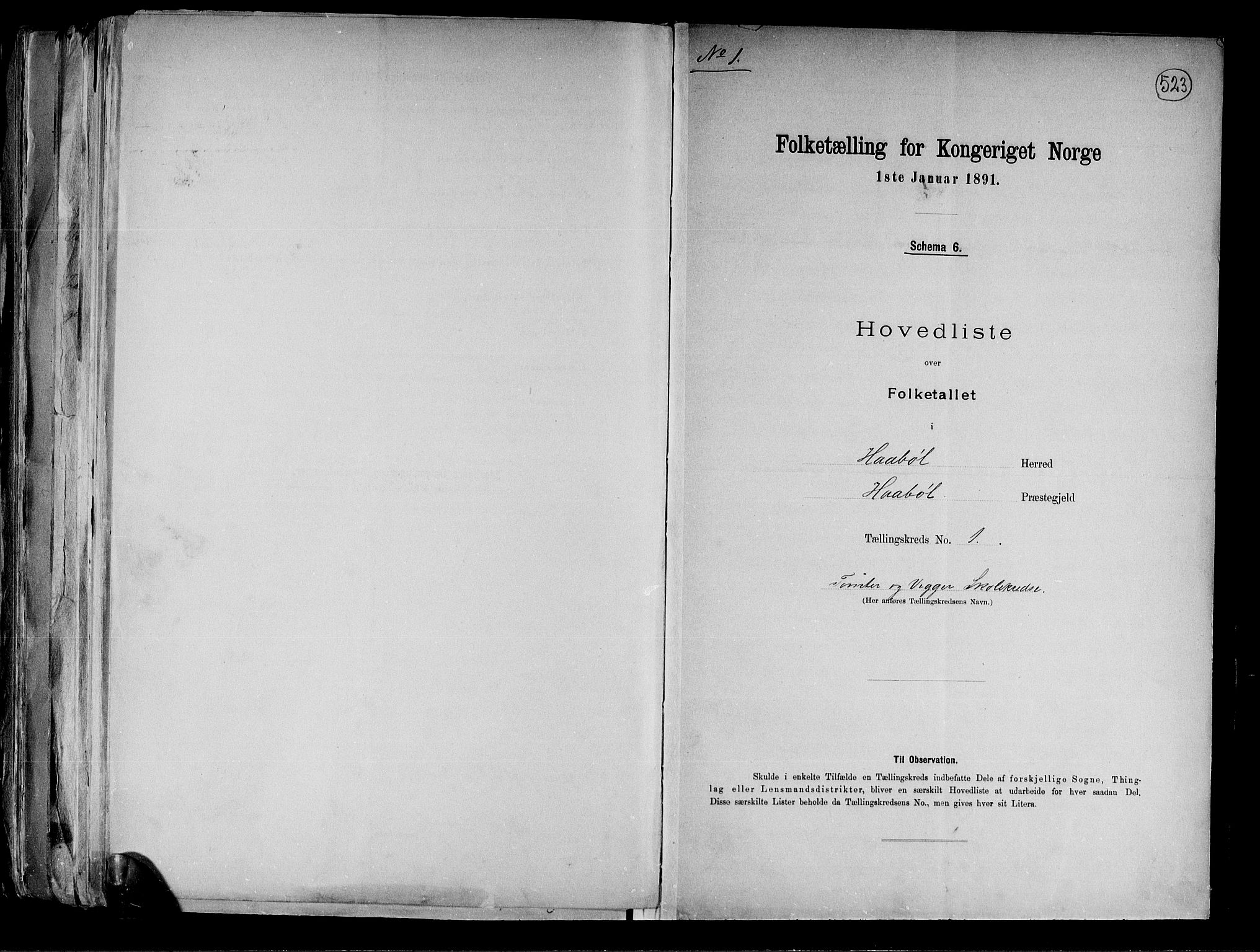 RA, Folketelling 1891 for 0138 Hobøl herred, 1891, s. 4