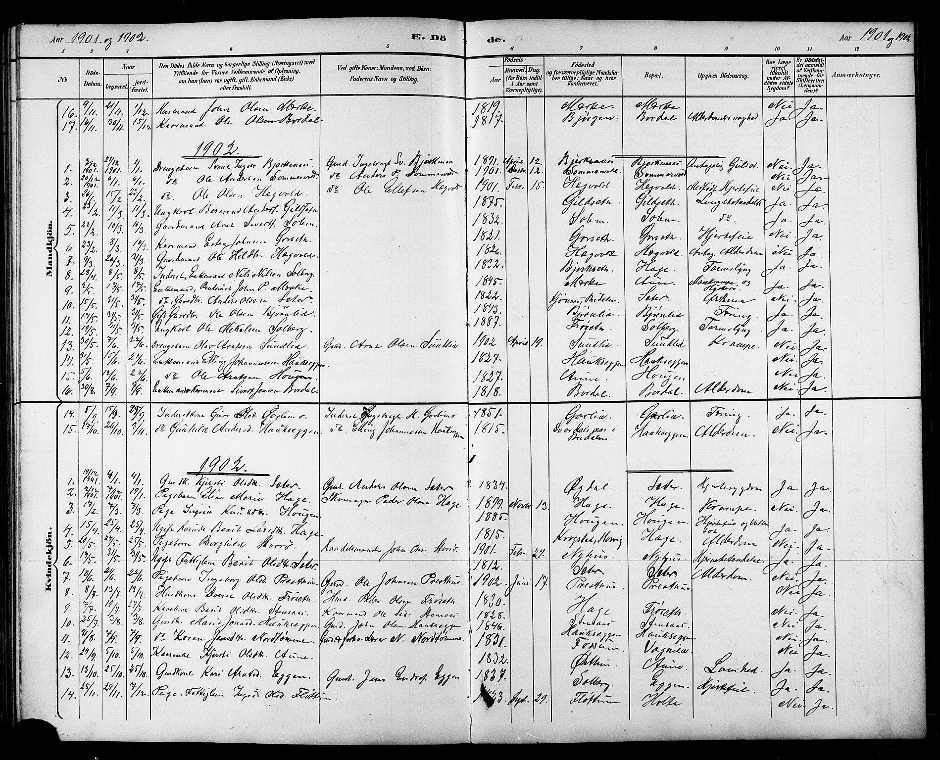 Ministerialprotokoller, klokkerbøker og fødselsregistre - Sør-Trøndelag, AV/SAT-A-1456/689/L1044: Klokkerbok nr. 689C03, 1893-1922