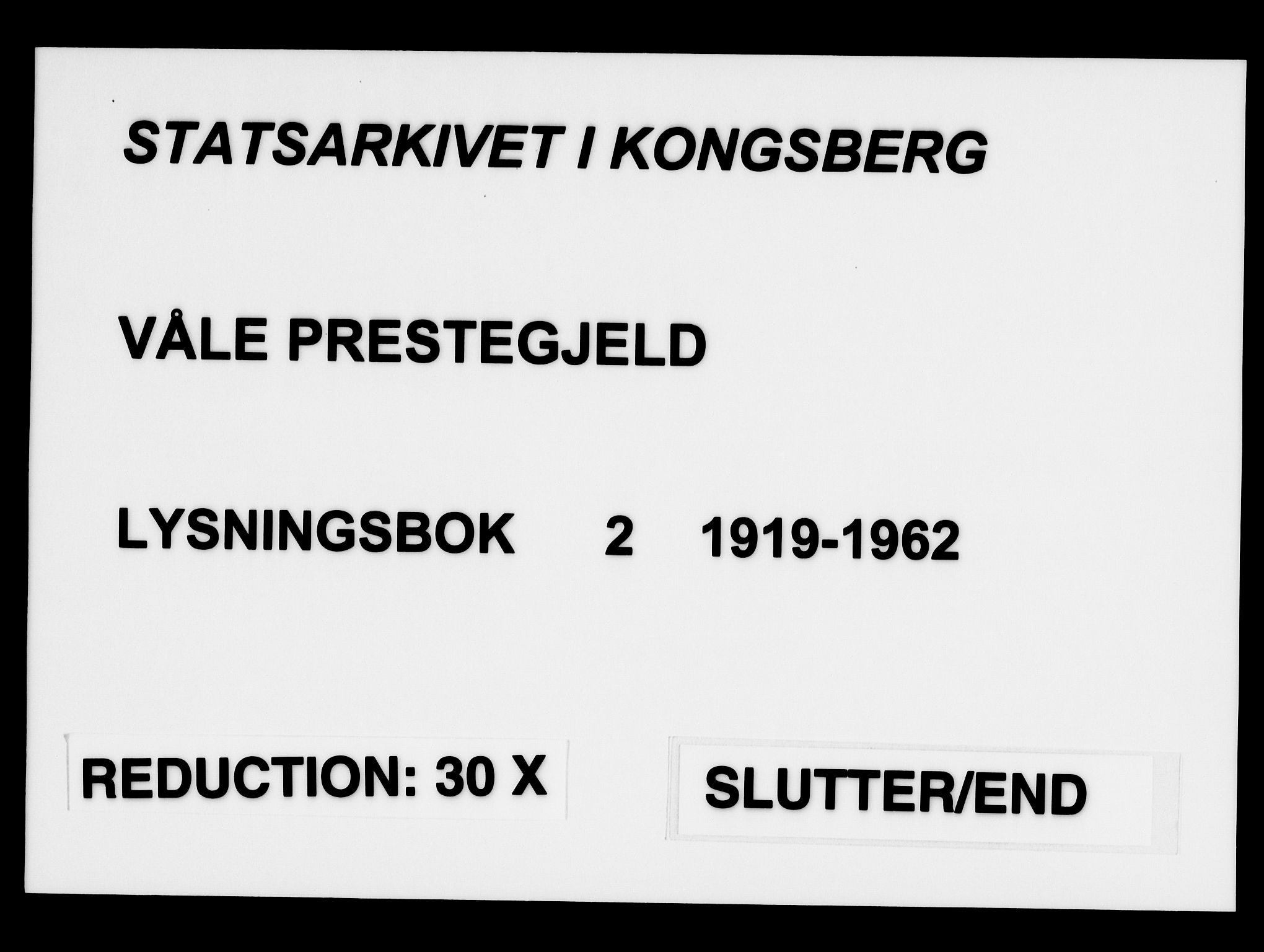 Våle kirkebøker, AV/SAKO-A-334/H/Ha/L0002: Lysningsprotokoll nr. 2, 1919-1962