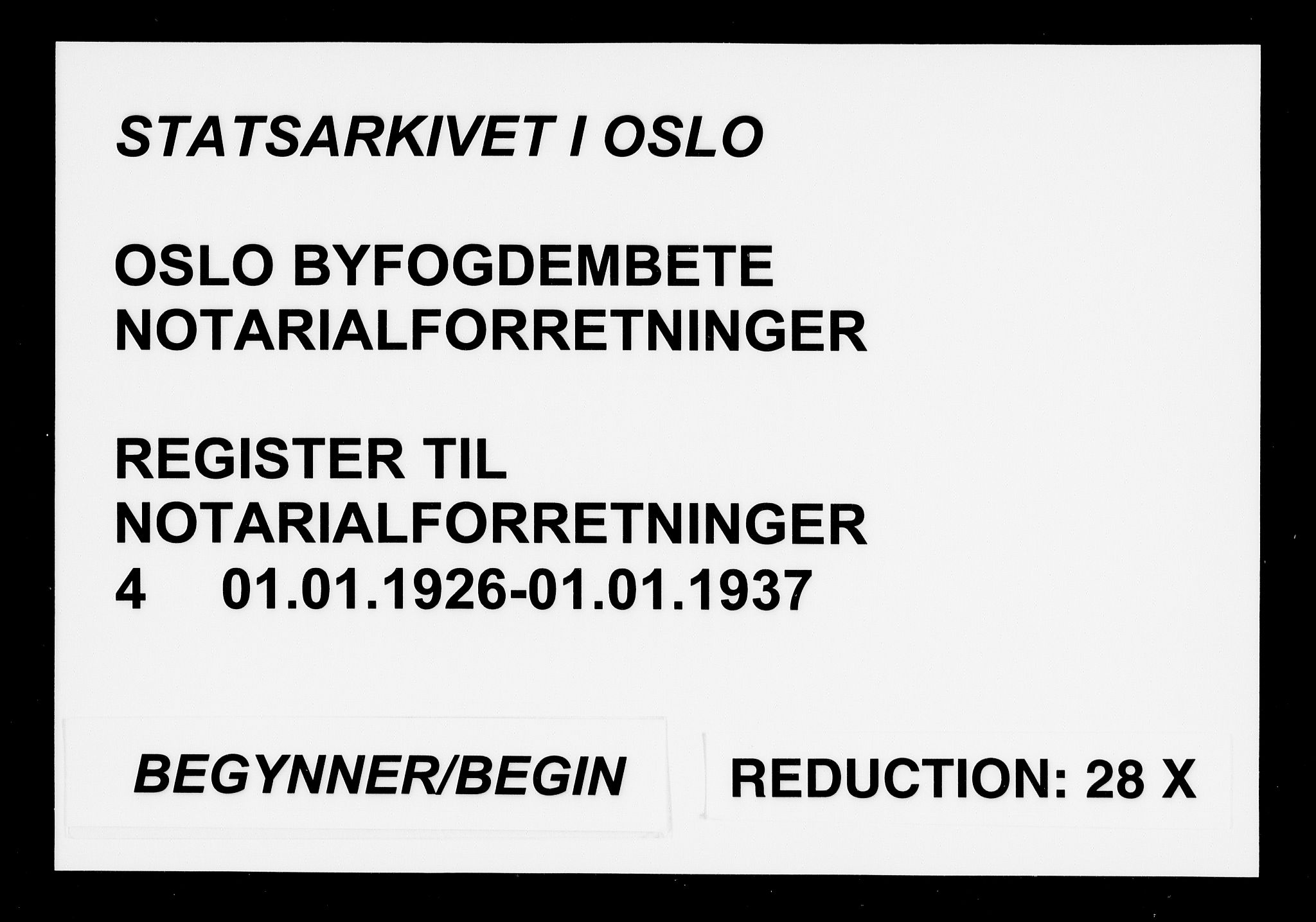 Oslo byfogd avd. I, AV/SAO-A-10220/L/La/L0004: Vigselsregister, 1926-1936, s. 1