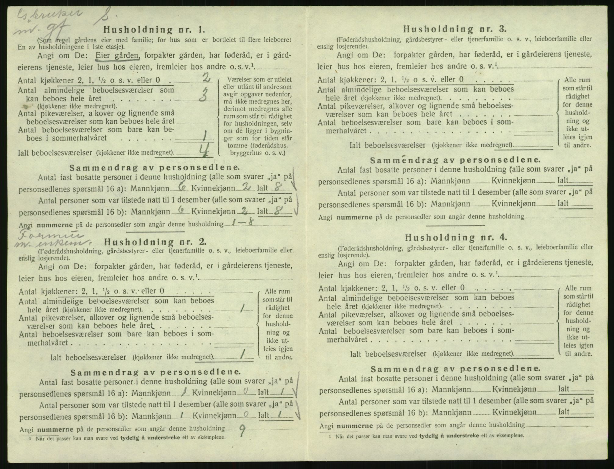 SAK, Folketelling 1920 for 0934 Vegusdal herred, 1920, s. 230