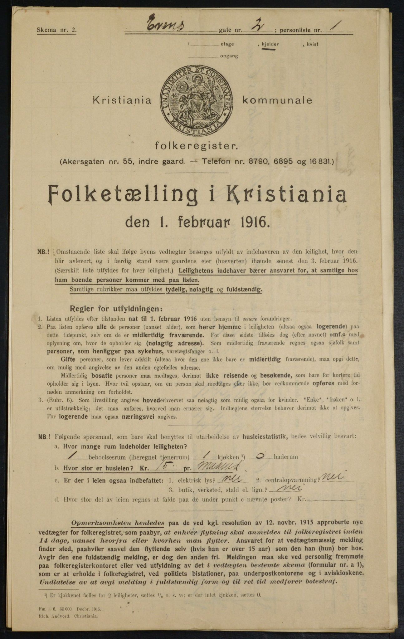 OBA, Kommunal folketelling 1.2.1916 for Kristiania, 1916, s. 23247