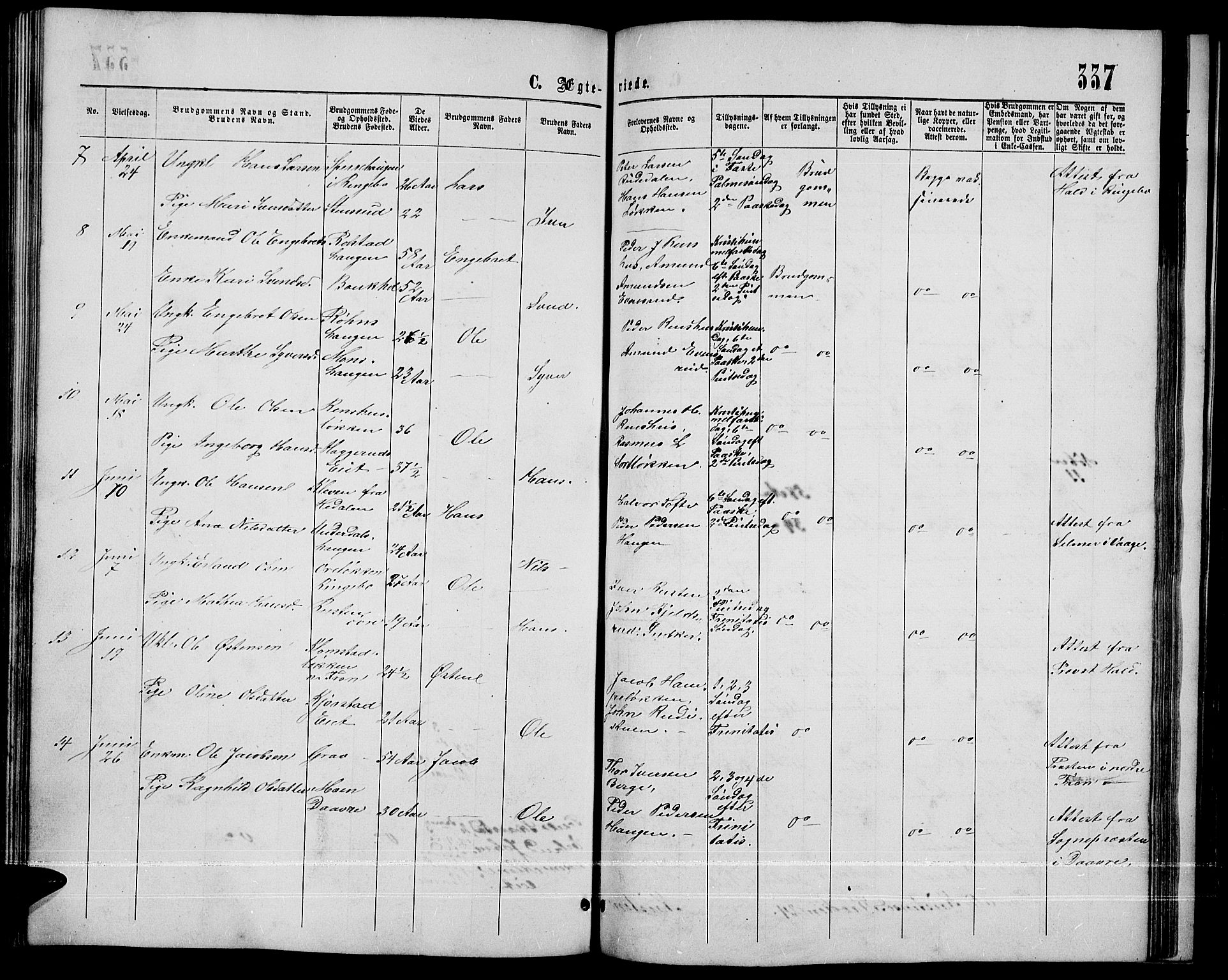 Sør-Fron prestekontor, AV/SAH-PREST-010/H/Ha/Hab/L0002: Klokkerbok nr. 2, 1864-1883, s. 337