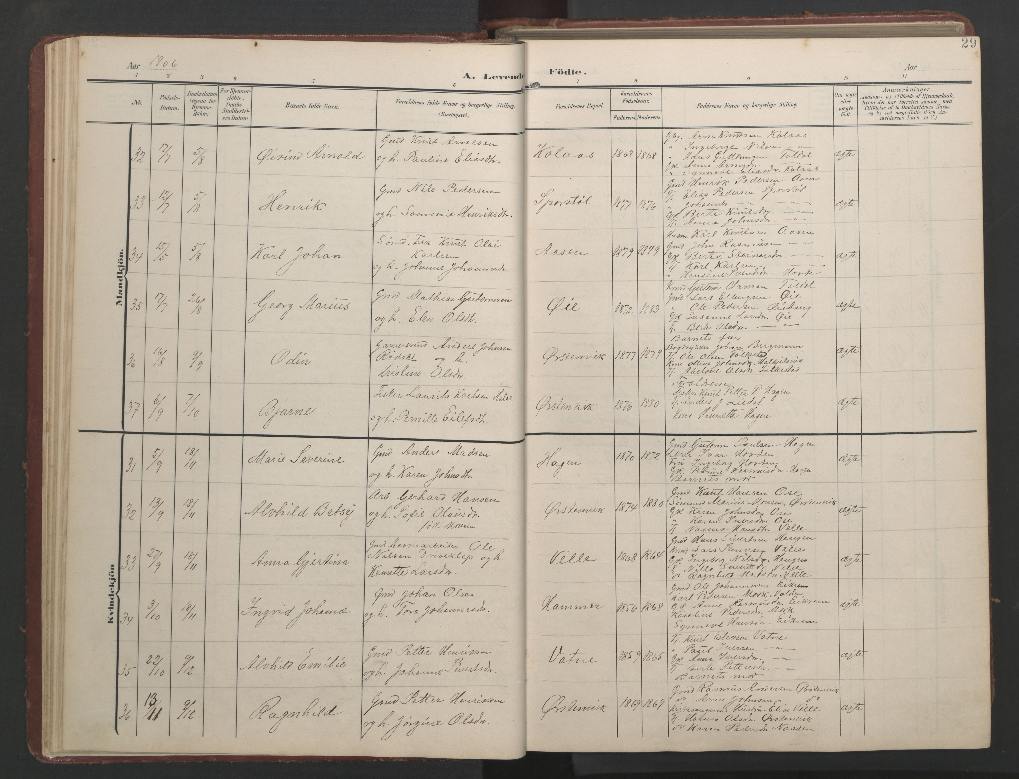 Ministerialprotokoller, klokkerbøker og fødselsregistre - Møre og Romsdal, AV/SAT-A-1454/513/L0190: Klokkerbok nr. 513C04, 1904-1926, s. 29