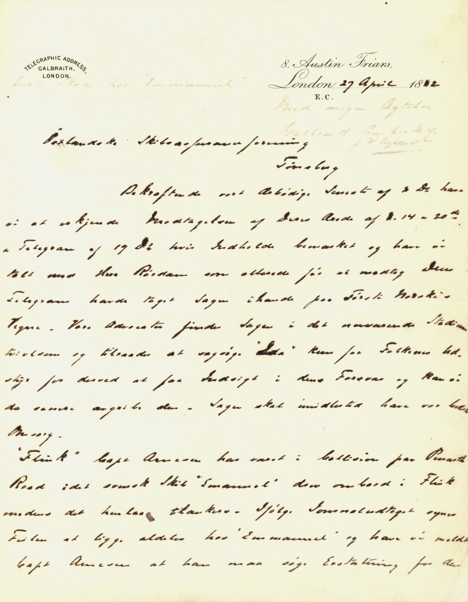 Pa 63 - Østlandske skibsassuranceforening, VEMU/A-1079/G/Ga/L0015/0010: Havaridokumenter / Cuba, Sirius, Freyr, Noatun, Frey, 1882, s. 74