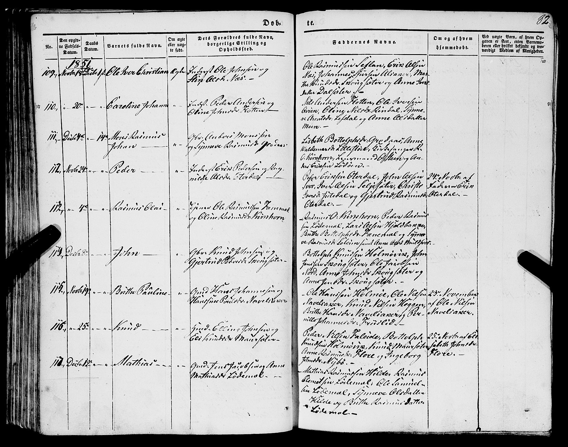 Eid sokneprestembete, AV/SAB-A-82301/H/Haa/Haaa/L0007: Ministerialbok nr. A 7, 1844-1858, s. 82