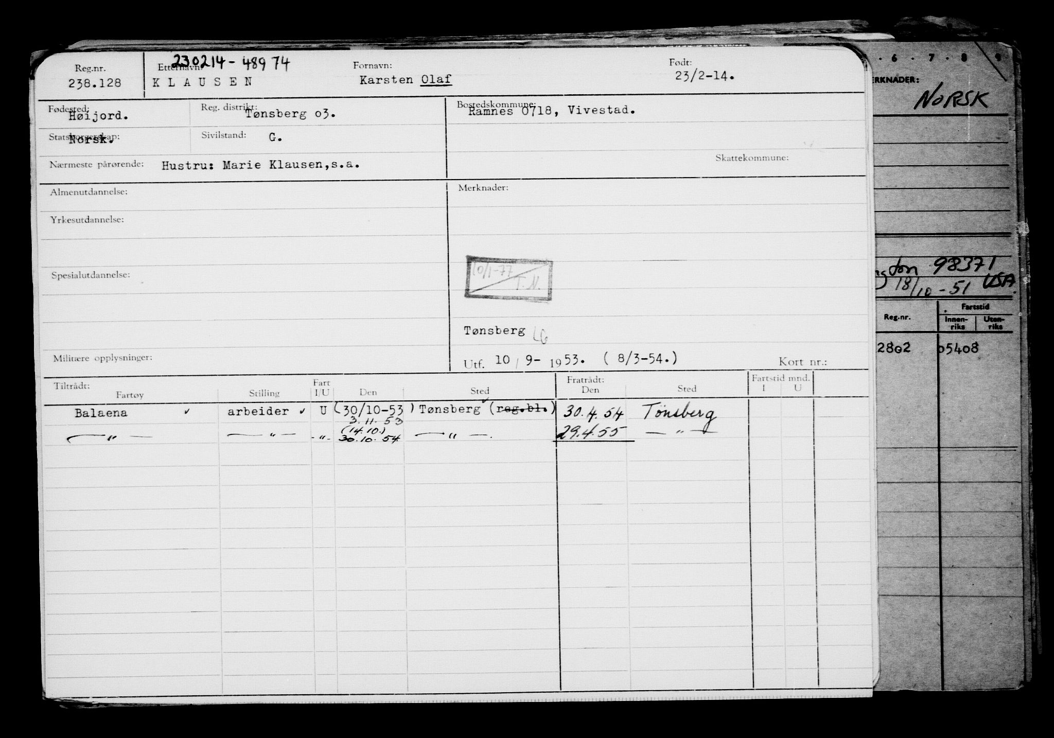 Direktoratet for sjømenn, AV/RA-S-3545/G/Gb/L0118: Hovedkort, 1914, s. 778