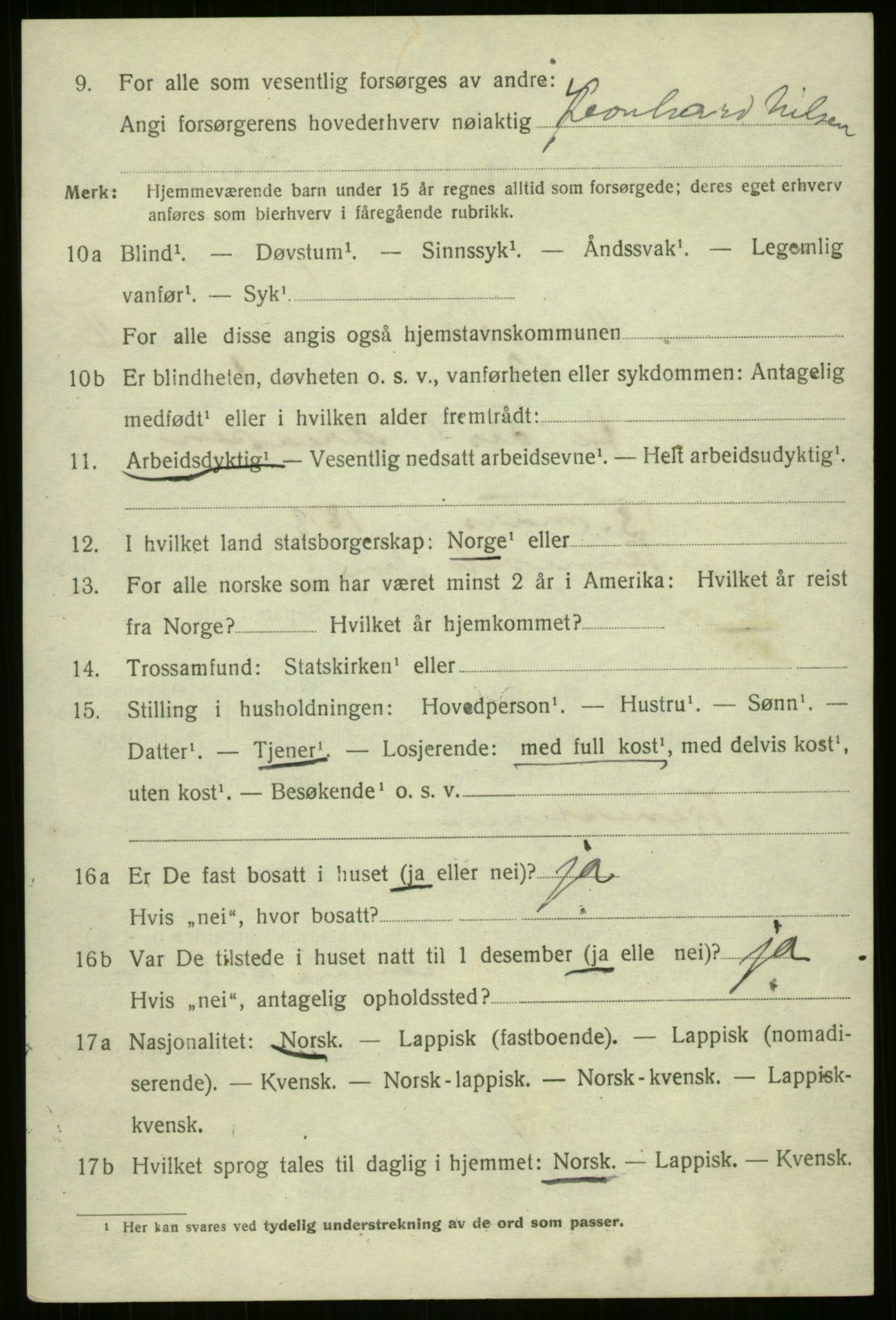 SATØ, Folketelling 1920 for 1901 Harstad ladested, 1920, s. 3409