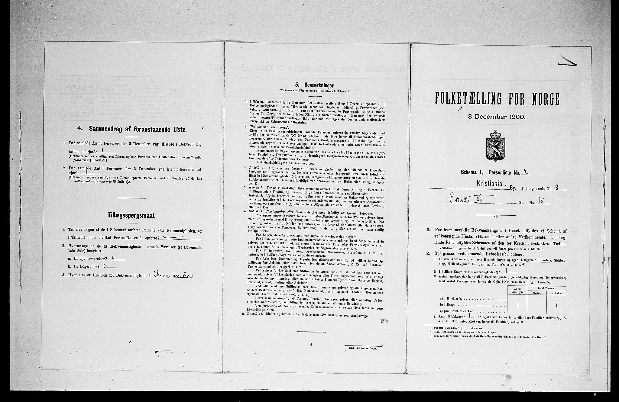 SAO, Folketelling 1900 for 0301 Kristiania kjøpstad, 1900, s. 11019