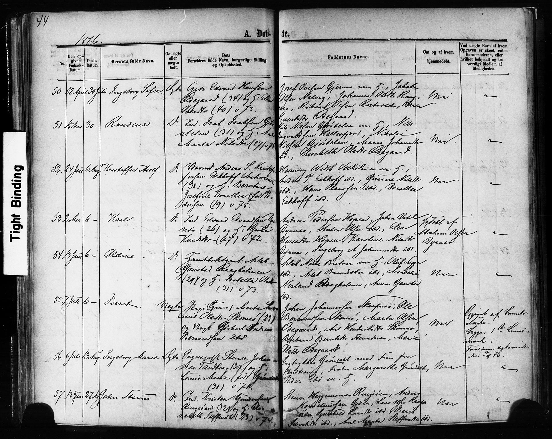 Ministerialprotokoller, klokkerbøker og fødselsregistre - Møre og Romsdal, AV/SAT-A-1454/581/L0938: Ministerialbok nr. 581A06, 1873-1879, s. 44