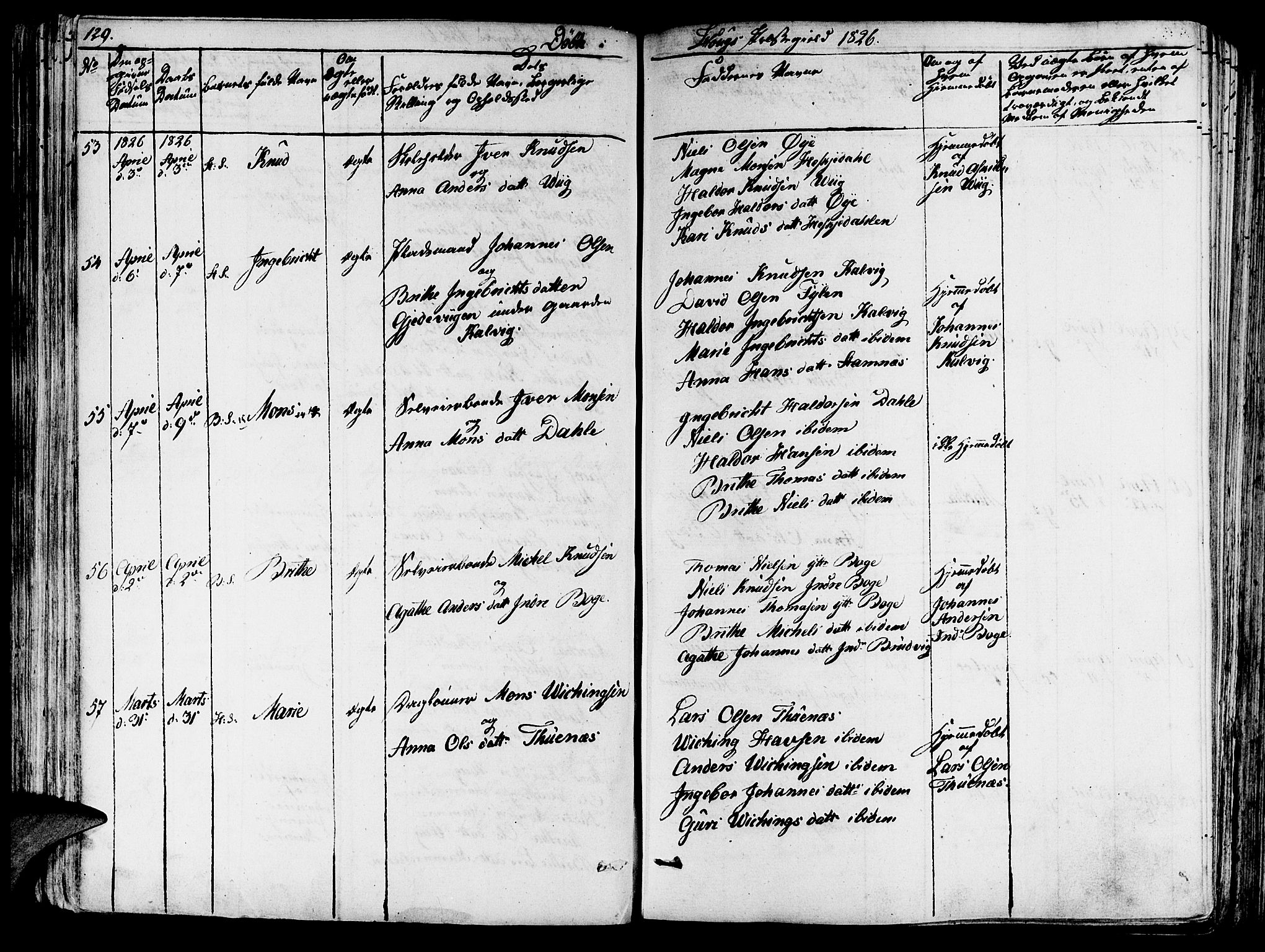 Haus sokneprestembete, SAB/A-75601/H/Haa: Ministerialbok nr. A 13, 1821-1827, s. 129