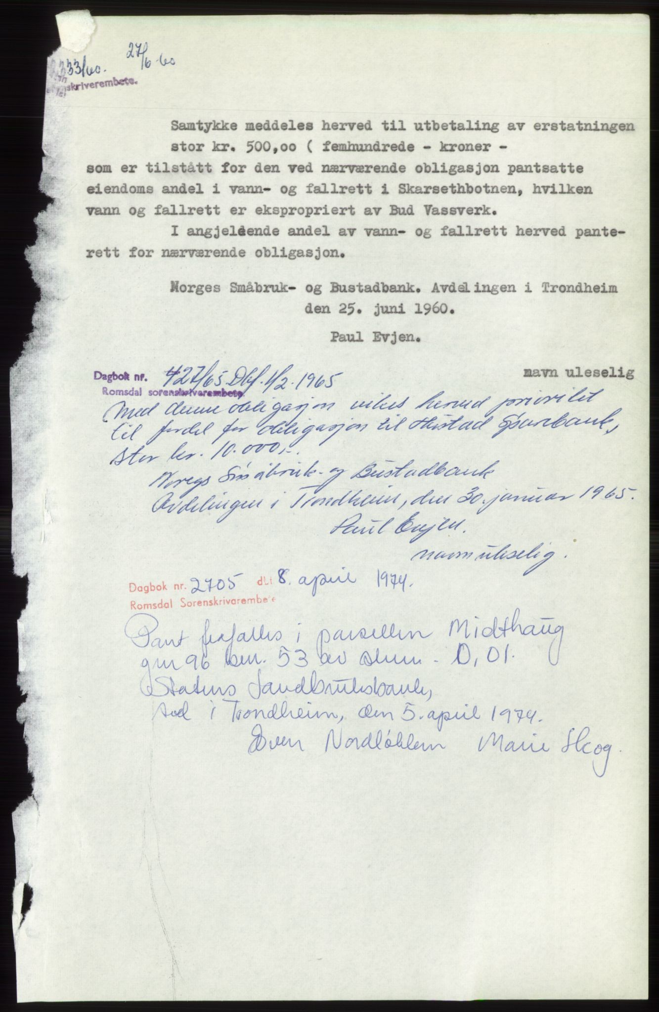 Romsdal sorenskriveri, SAT/A-4149/1/2/2C: Pantebok nr. B4, 1948-1949, Dagboknr: 2333/1960