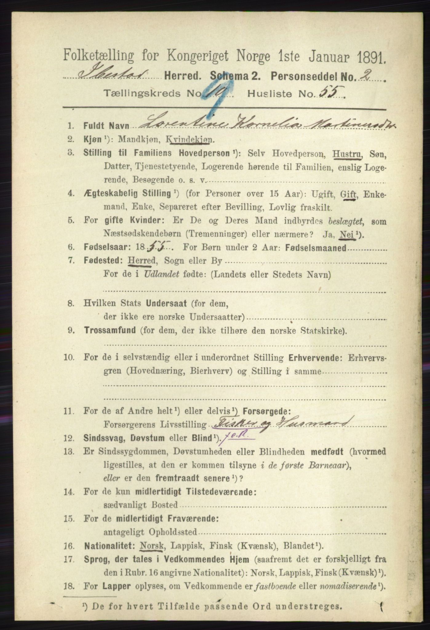 RA, Folketelling 1891 for 1917 Ibestad herred, 1891, s. 6316