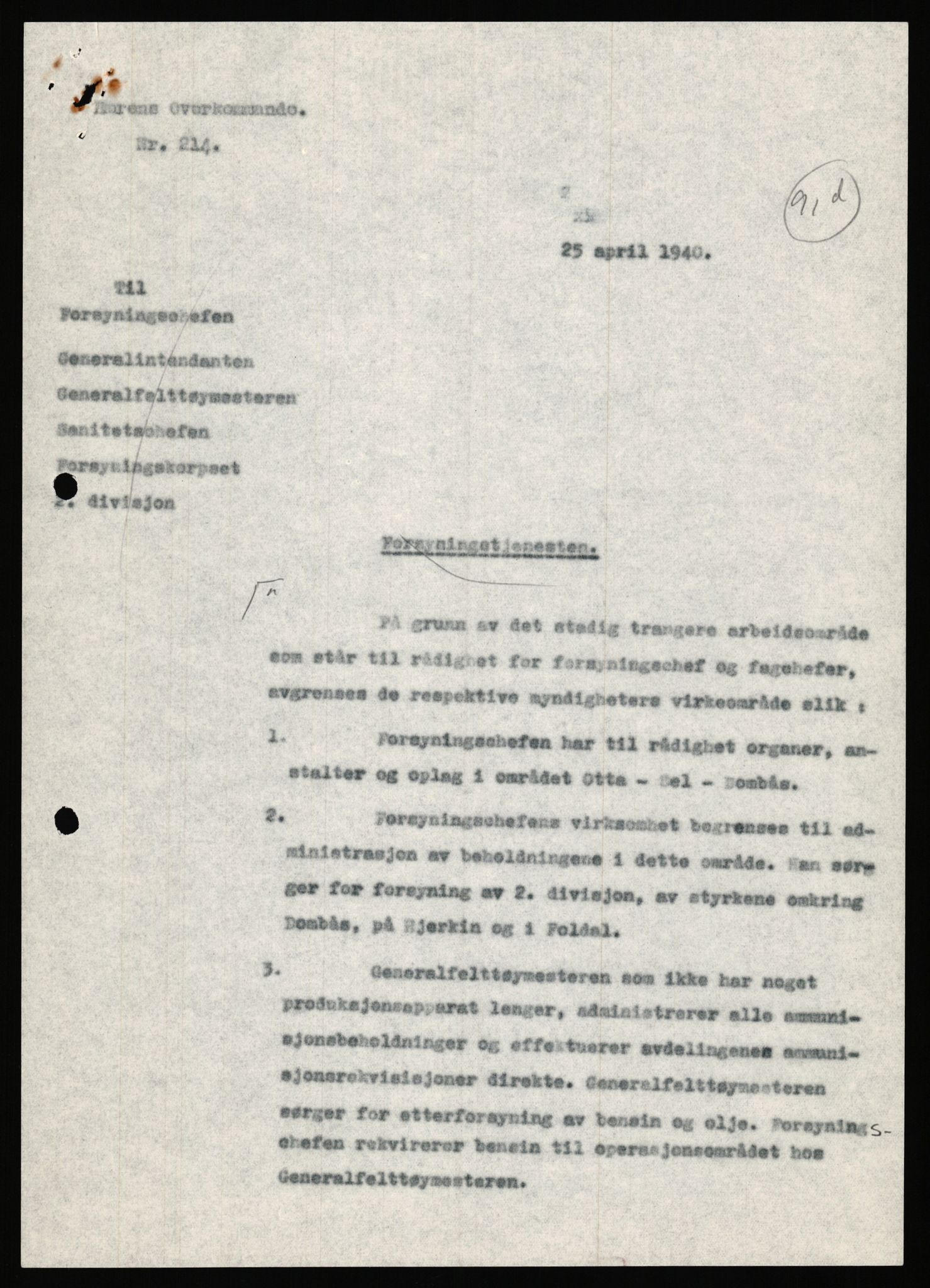 Forsvaret, Forsvarets krigshistoriske avdeling, AV/RA-RAFA-2017/Y/Ya/L0031: II-C-11-51 - Hærens overkommando, 1940, s. 335